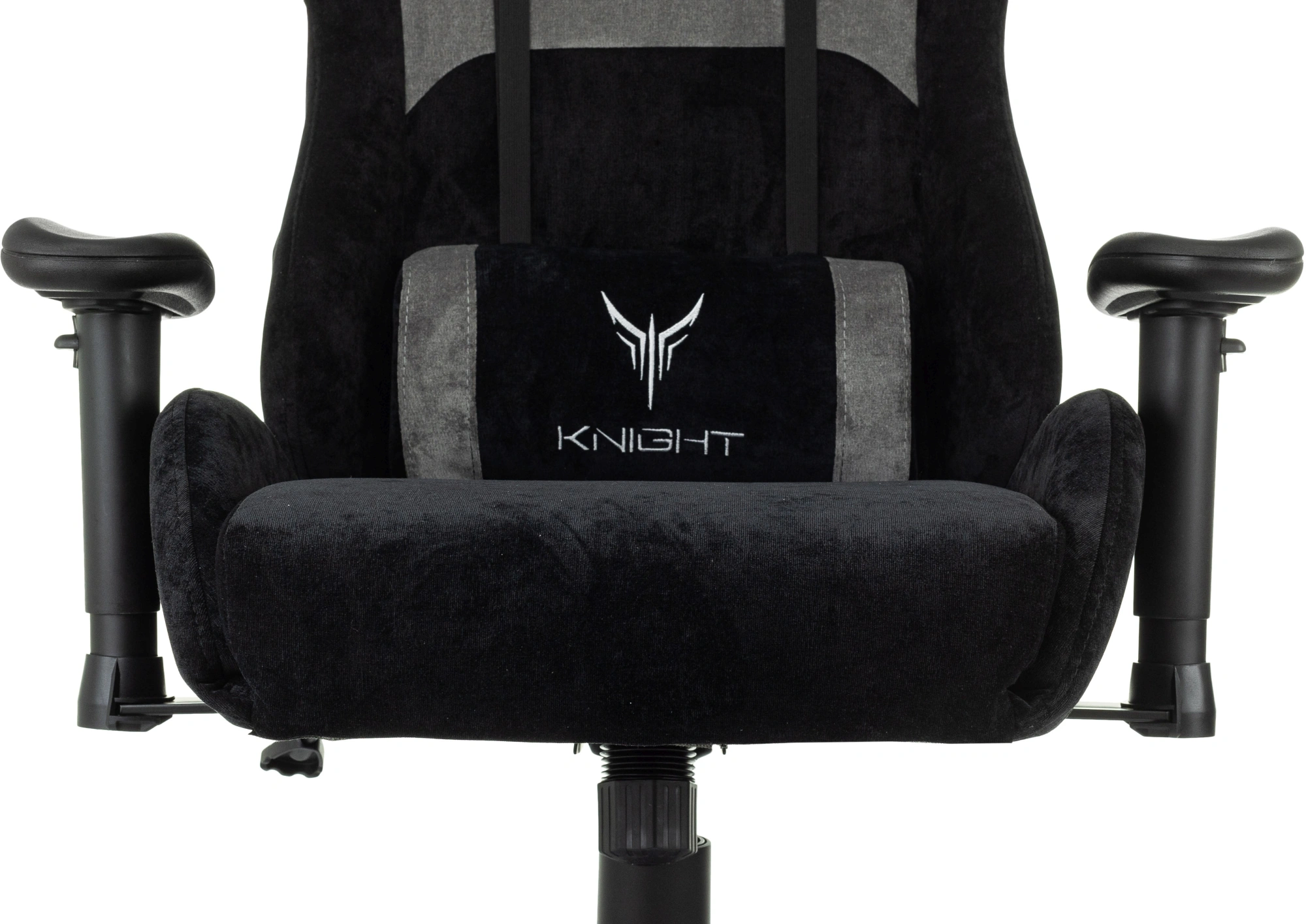 Кресло игровое Knight Flame черный/серый с подголов. крестов. пластик — миниатюра 10