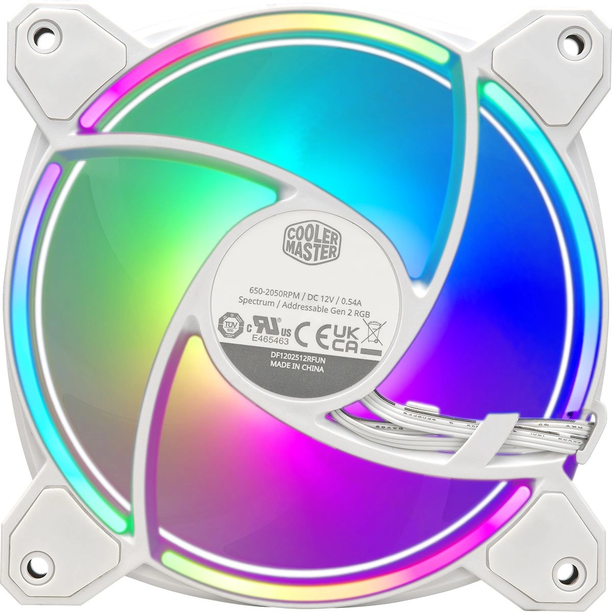 Вентилятор для корпуса Cooler Master MasterFan MF120 Halo2 ARGB 120х120x25 белый 4-pin 27дБ (MFL-B2DW-21NP2-R2) Ret — миниатюра 4
