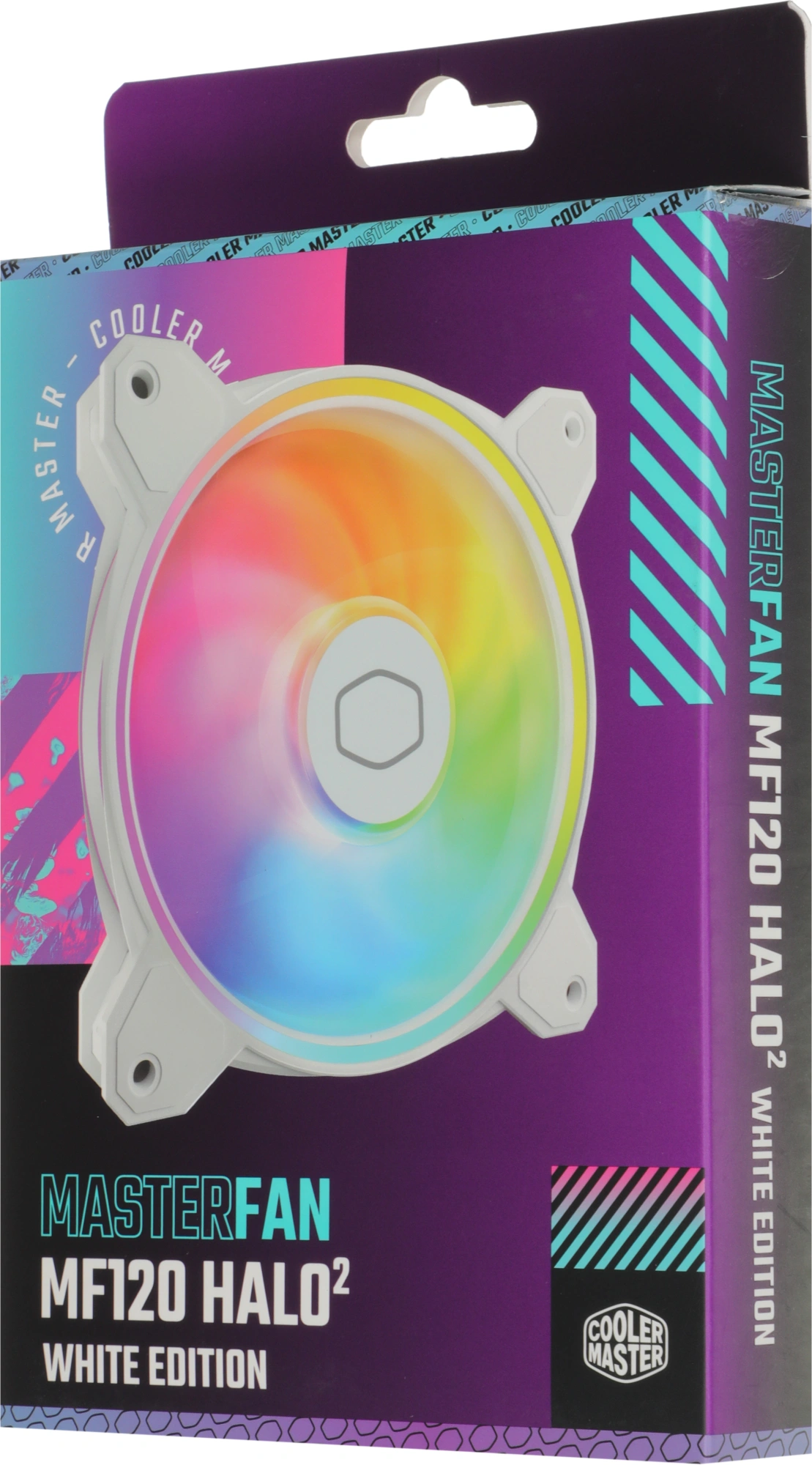 Вентилятор для корпуса Cooler Master MasterFan MF120 Halo2 ARGB 120х120x25 белый 4-pin 27дБ (MFL-B2DW-21NP2-R2) Ret — миниатюра 5