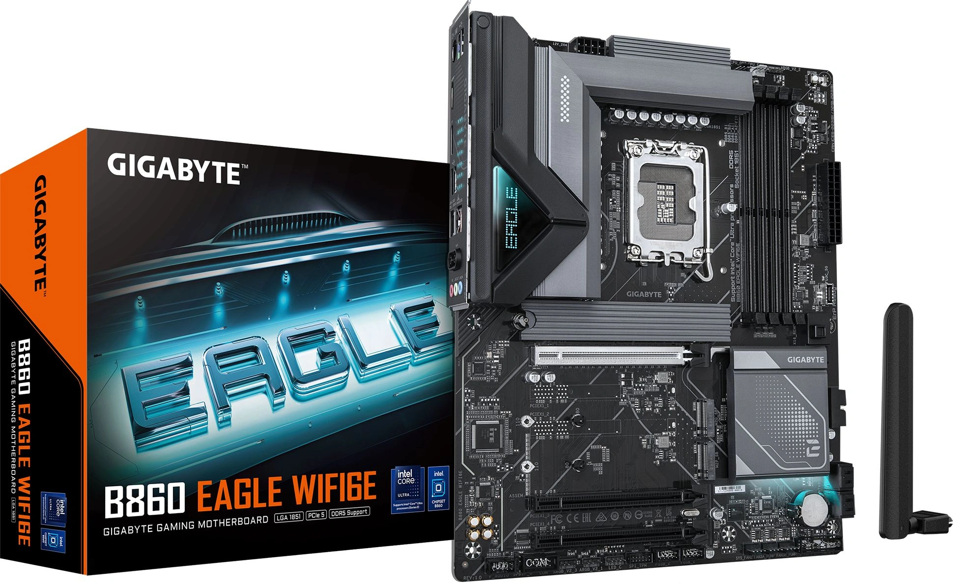 Материнская плата Gigabyte B860 EAGLE WIFI6E Soc-1851 Intel B860 4xDDR5 ATX AC`97 8ch(7.1) 2.5Gg RAID+HDMI+DP — фото 1