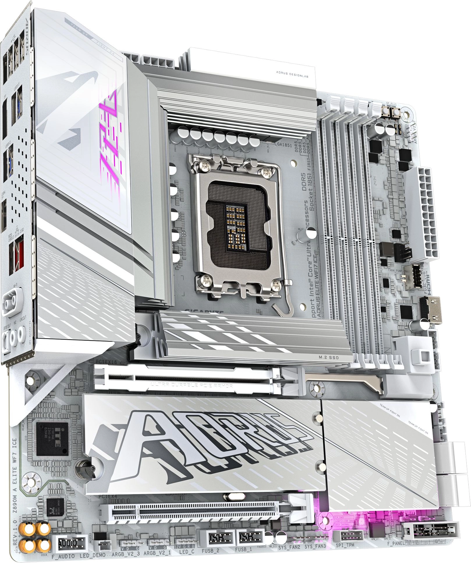 Материнская плата Gigabyte Z890M AORUS ELITE WIFI7 ICE Soc-1851 Intel Z890 4xDDR5 mATX AC`97 8ch(7.1) 2.5Gg RAID+DP — миниатюра 2