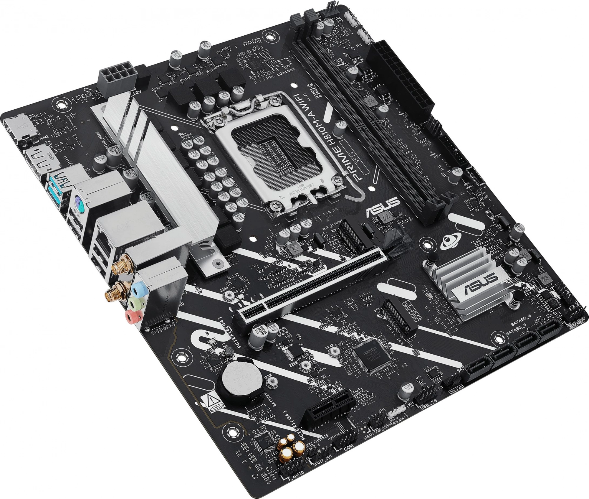 Материнская плата Asus PRIME H810M-A WIFI Soc-1851 Intel H810 2xDDR5 mATX AC`97 8ch(7.1) GbLAN RAID+HDMI+DP — миниатюра 3