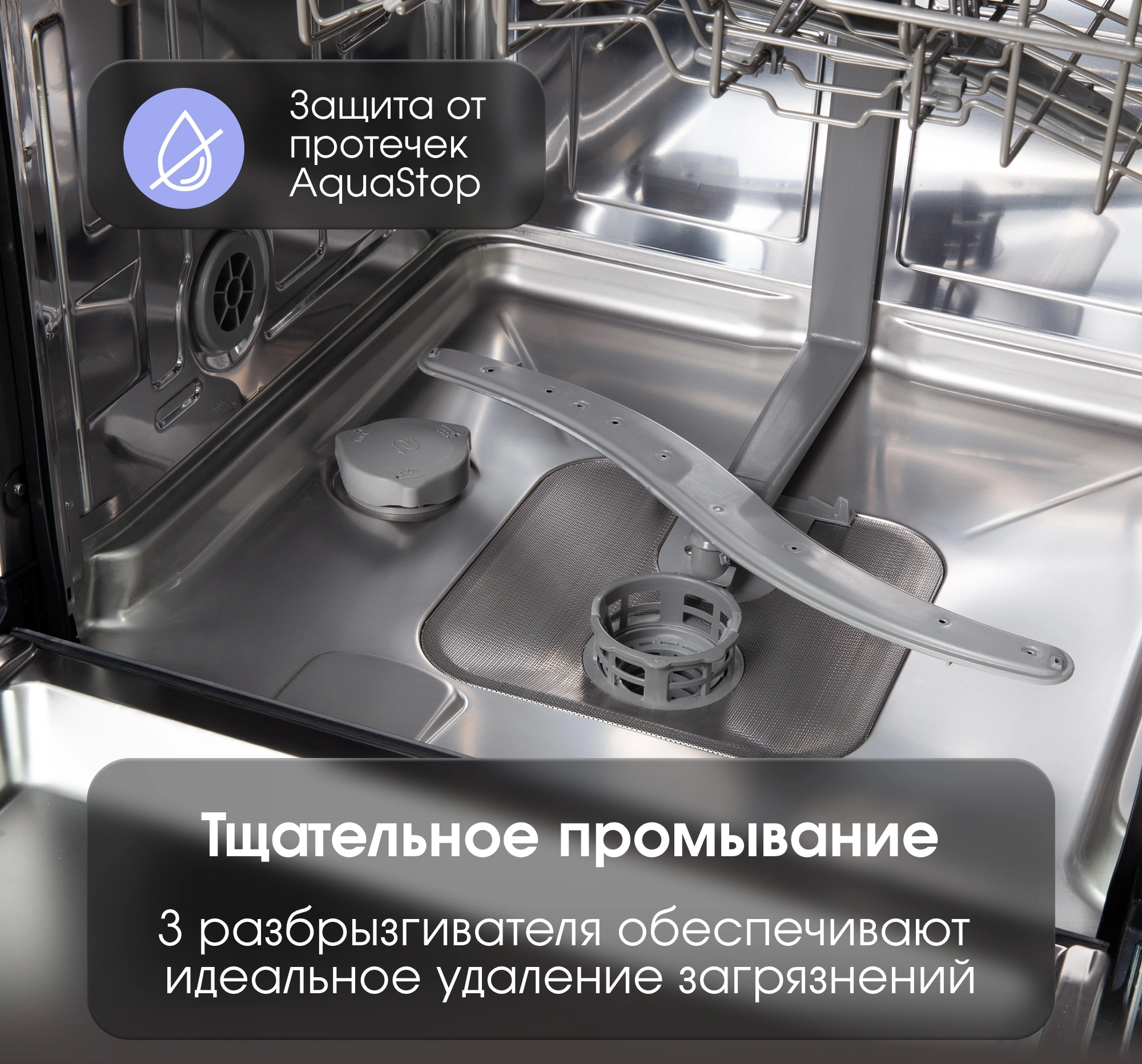 Посудомоечная машина встраив. Zigmund & Shtain DW 307.6 2100Вт полноразмерная инвертер — миниатюра 14