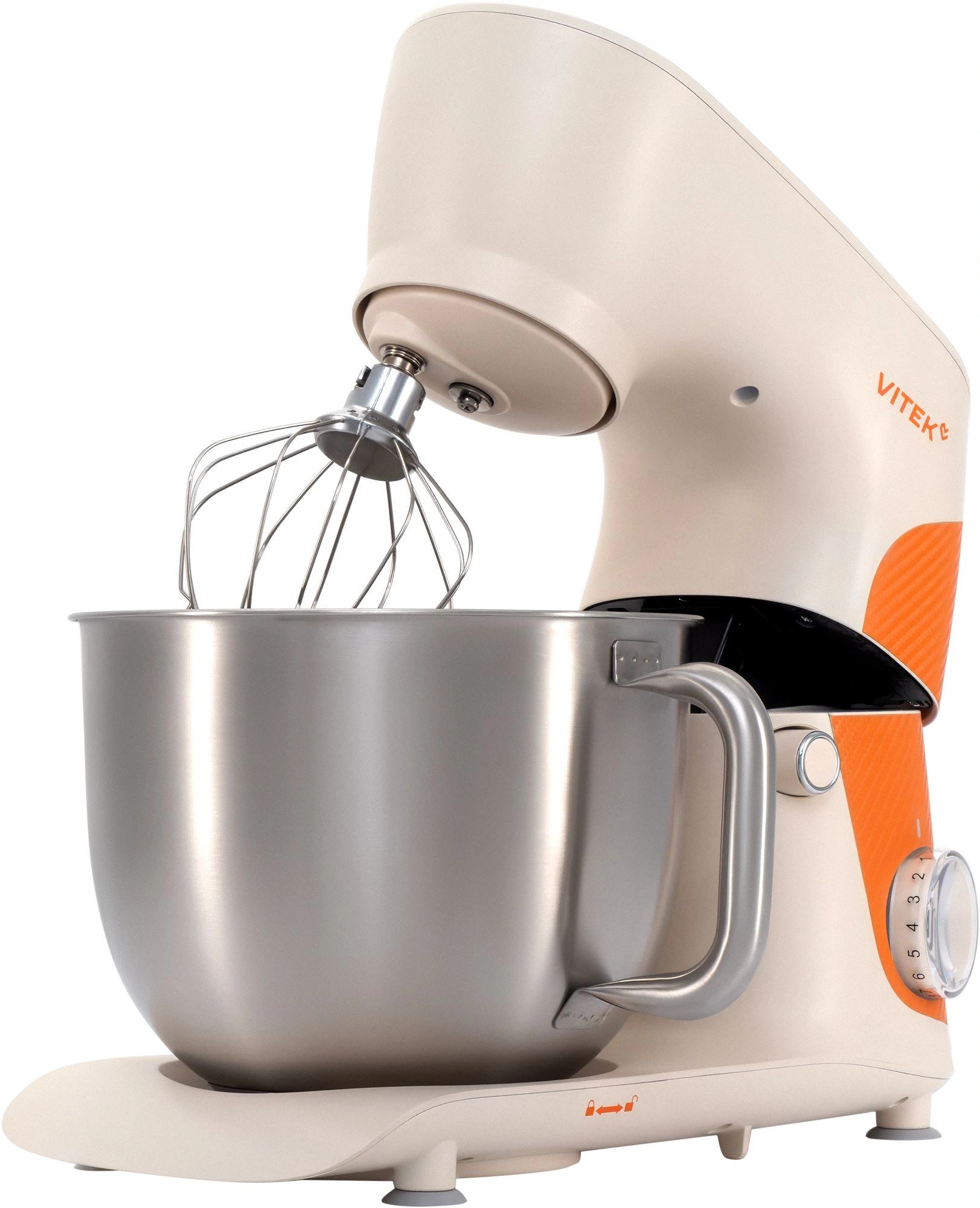 Миксер планетарный Vitek VT-PM0331 1800Вт кремовый/оранжевый — миниатюра 4
