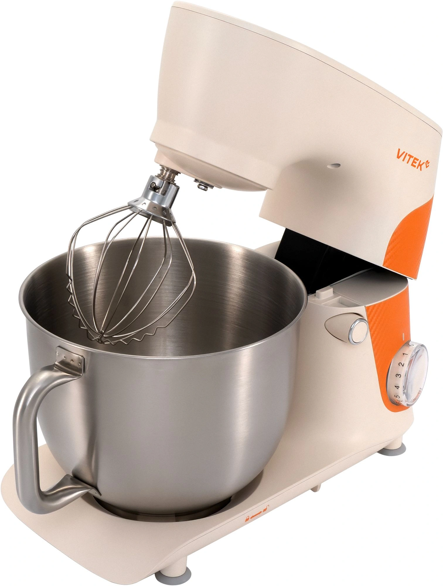 Миксер планетарный Vitek VT-PM0331 1800Вт кремовый/оранжевый — миниатюра 5