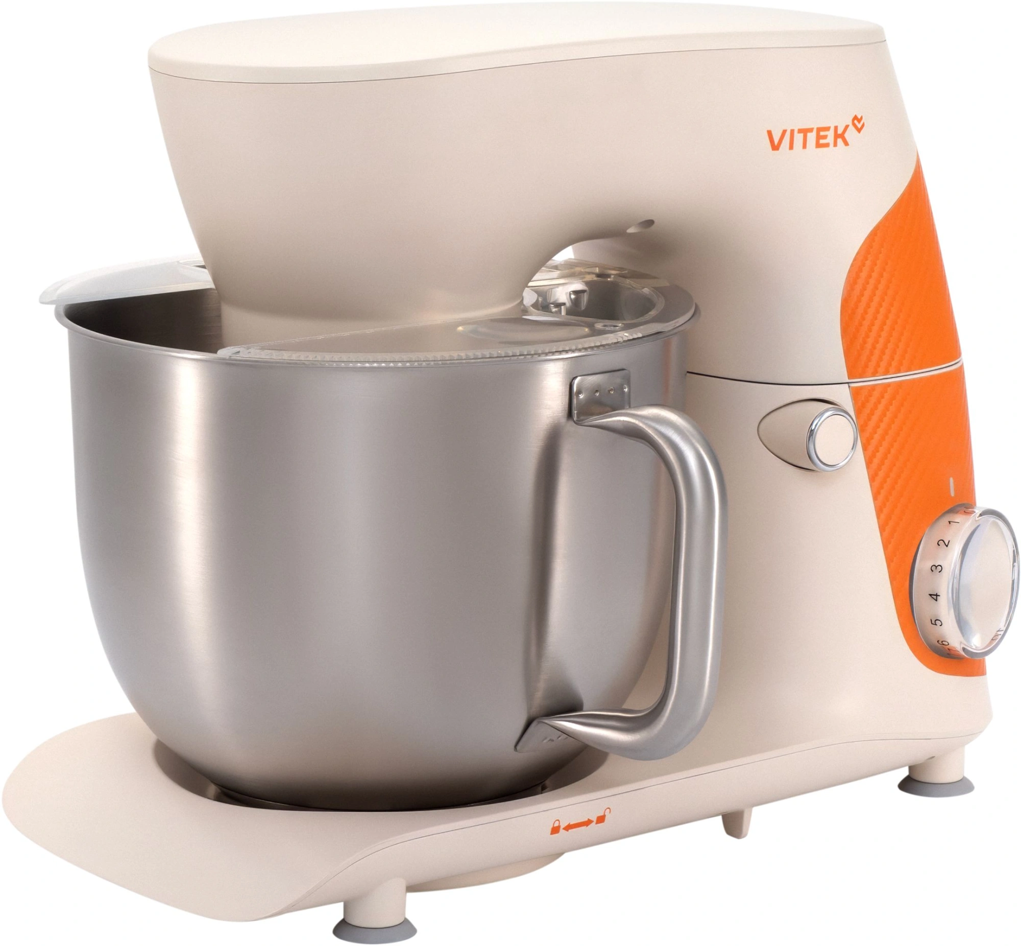 Миксер планетарный Vitek VT-PM0331 1800Вт кремовый/оранжевый — миниатюра 14