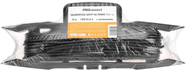 Удлинитель силовой PROconnect PROc-Uc (13-4913) 3x0.75кв.мм 1розет. 10м ПВС 6A пласт.рамка черный — миниатюра 5