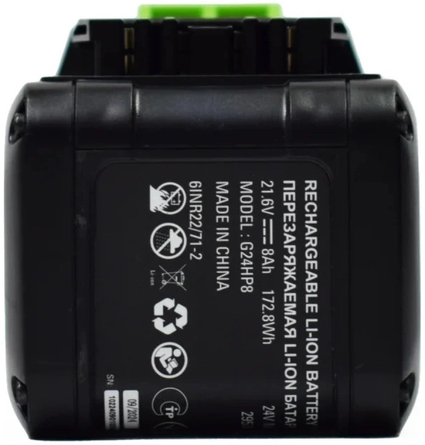 Батарея аккумуляторная Greenworks G24HP8 24В 8Ач Li-Ion (2957907 ) — миниатюра 7