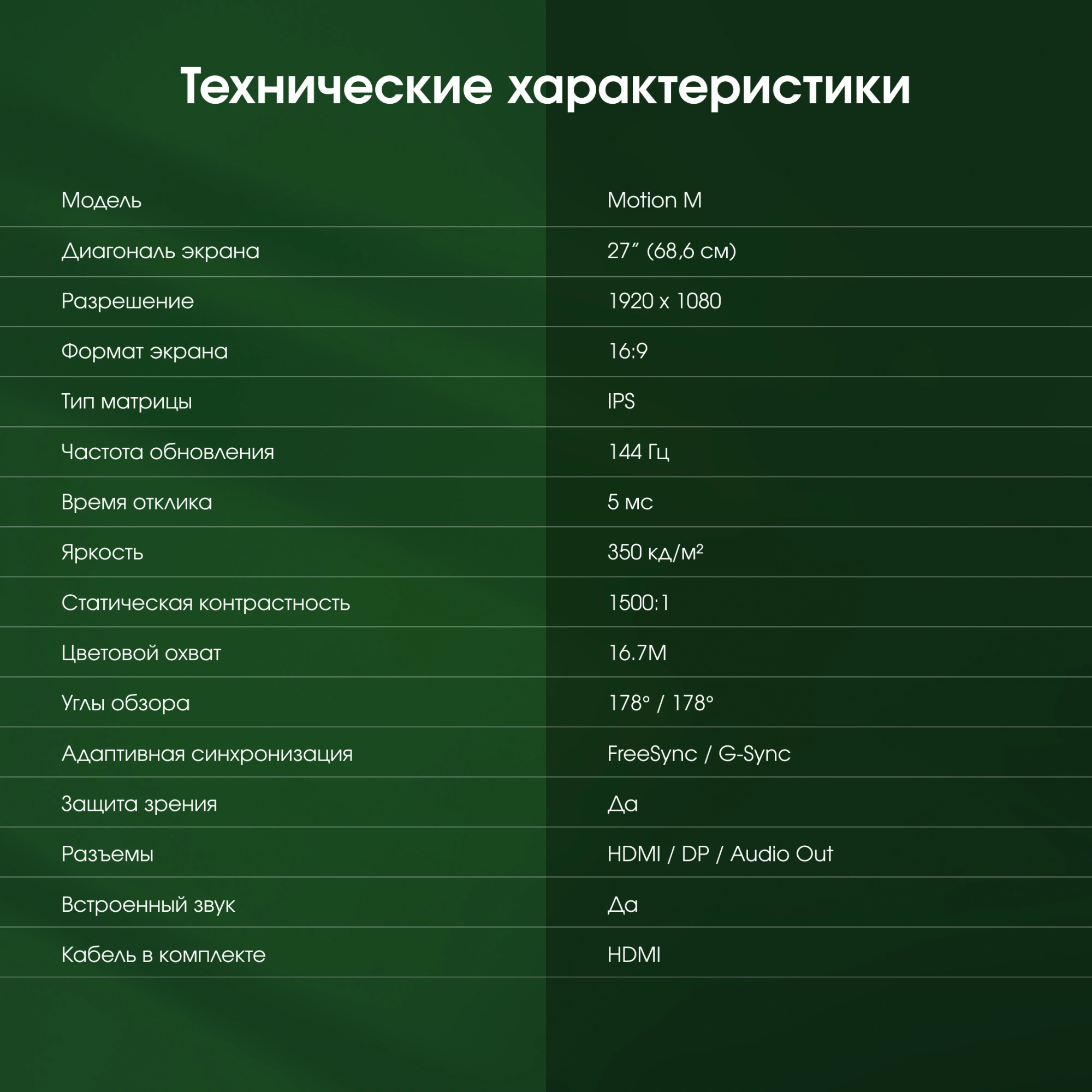 Монитор Digma Pro 27" Motion M черный IPS LED 5ms 16:9 HDMI M/M матовая 1500:1 350cd 178гр/178гр 1920x1080 144Hz G-Sync FreeSync DP FHD 3.85кг — миниатюра 19