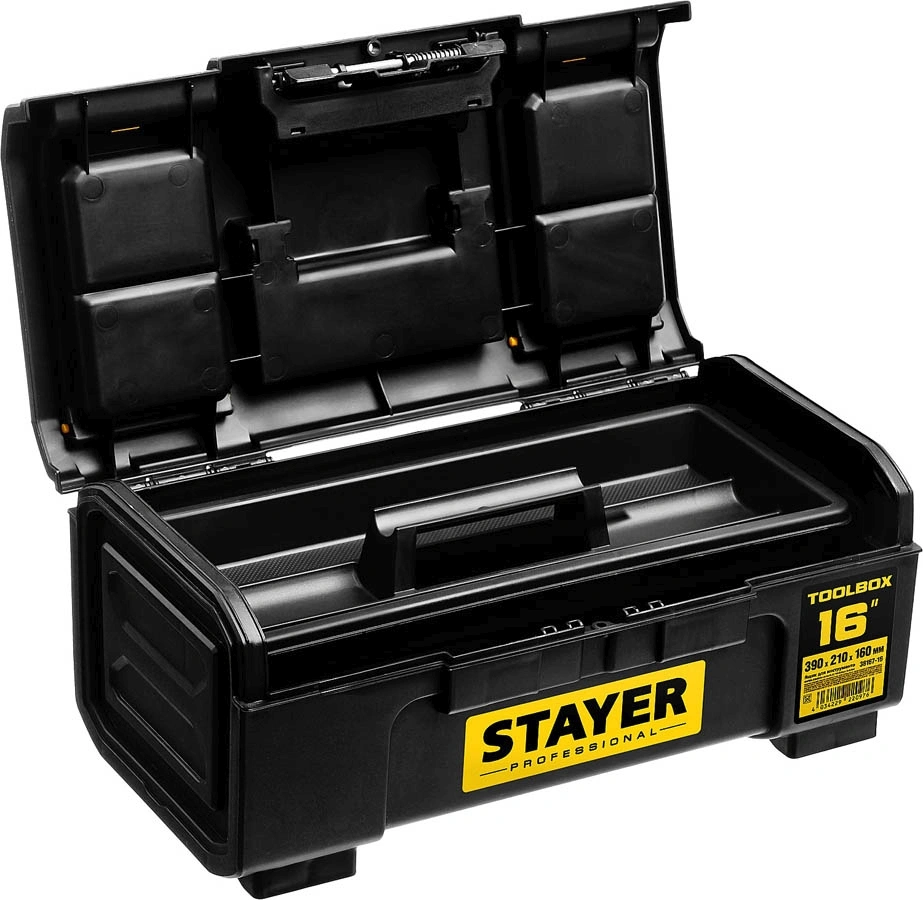 Ящик для инструментов Stayer Professional 38167-16 13л 1отд. черный/желтый — миниатюра 2