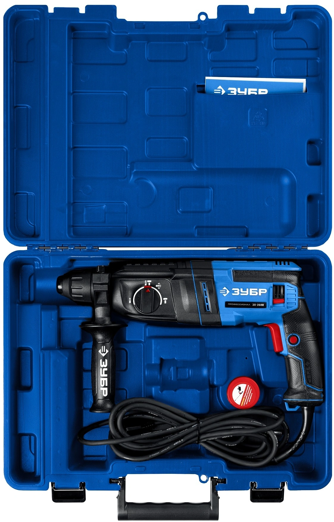 Перфоратор Зубр ЗП-2680 патрон:SDS-plus уд.:2.9Дж 850Вт (кейс в комплекте) — миниатюра 3