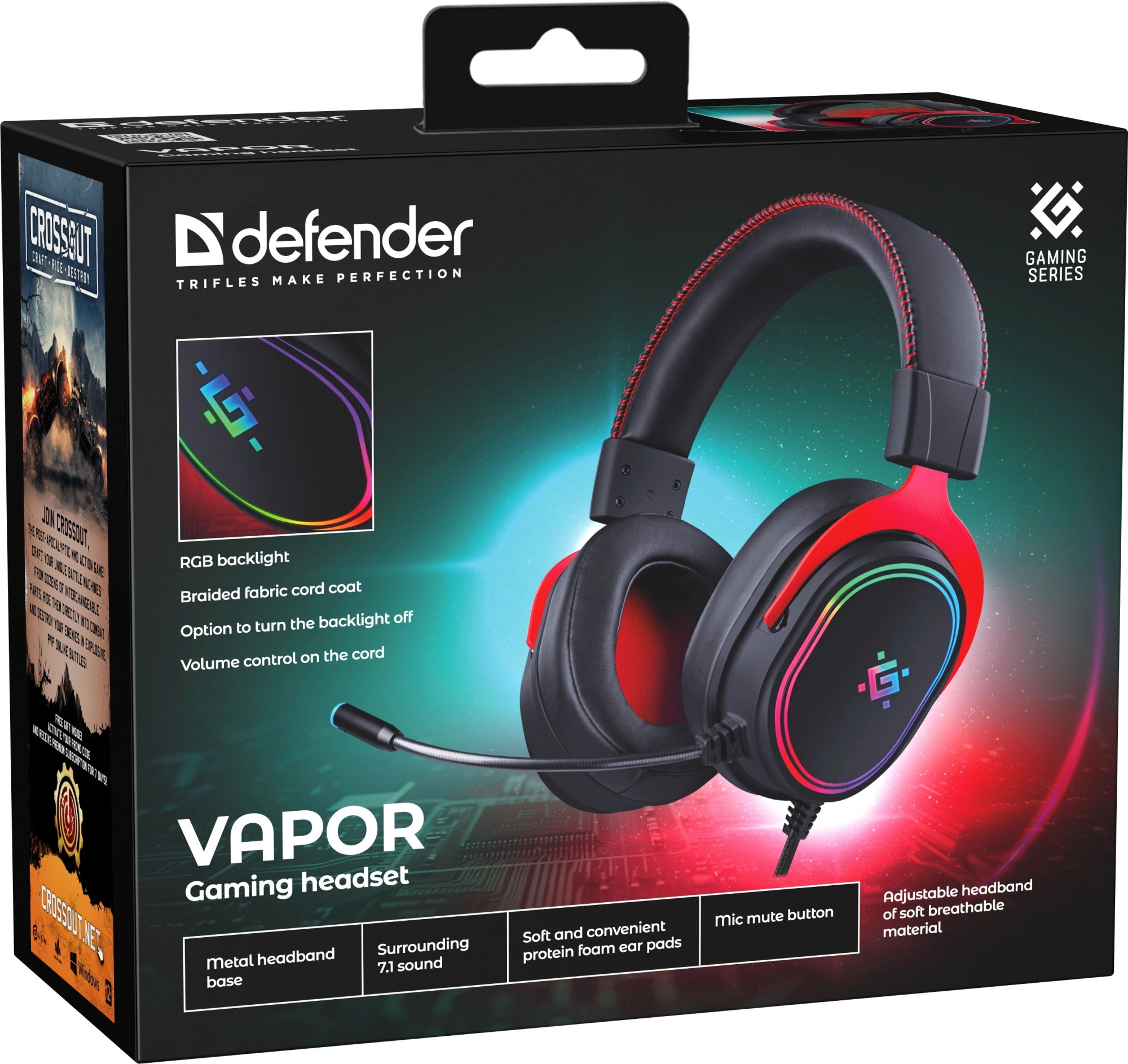 Наушники с микрофоном Defender Vapor черный 2.2м накладные USB оголовье (64584) — миниатюра 3