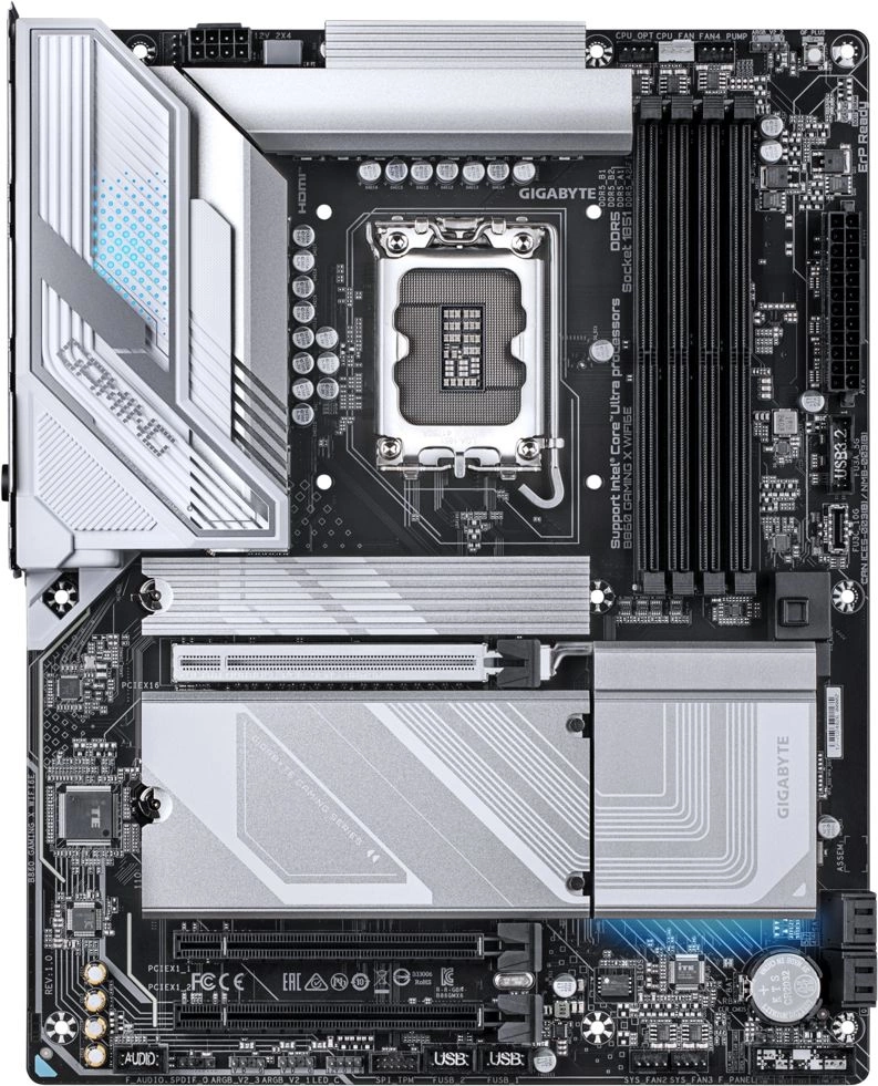 Материнская плата Gigabyte B860 GAMING X WIFI6E Soc-1851 Intel B860 4xDDR5 ATX AC`97 8ch(7.1) 2.5Gg RAID+HDMI+DP — миниатюра 3