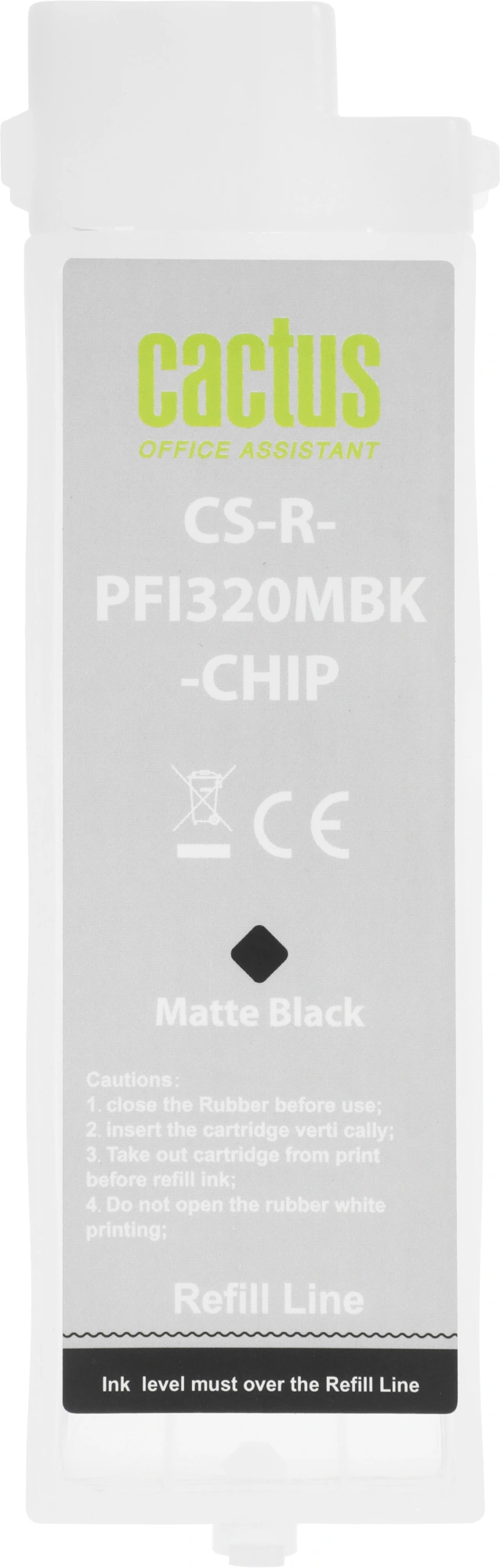 Картридж перезаправляемый струйный Cactus CS-R-PFI320MBK-CHIP PFI-320 черный матовый (260мл) для Canon imagePROGRAF TM-200/200MFP/205/300/300MFP/305/250/255/350/355 с чипом — миниатюра 3