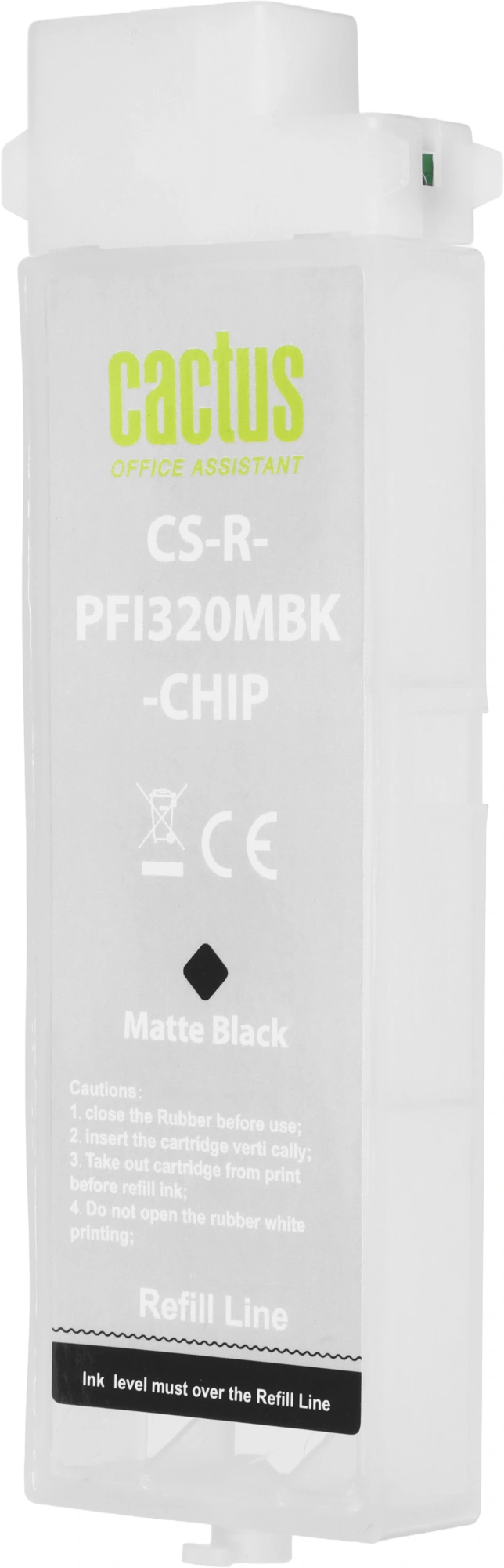 Картридж перезаправляемый струйный Cactus CS-R-PFI320MBK-CHIP PFI-320 черный матовый (260мл) для Canon imagePROGRAF TM-200/200MFP/205/300/300MFP/305/250/255/350/355 с чипом — миниатюра 9