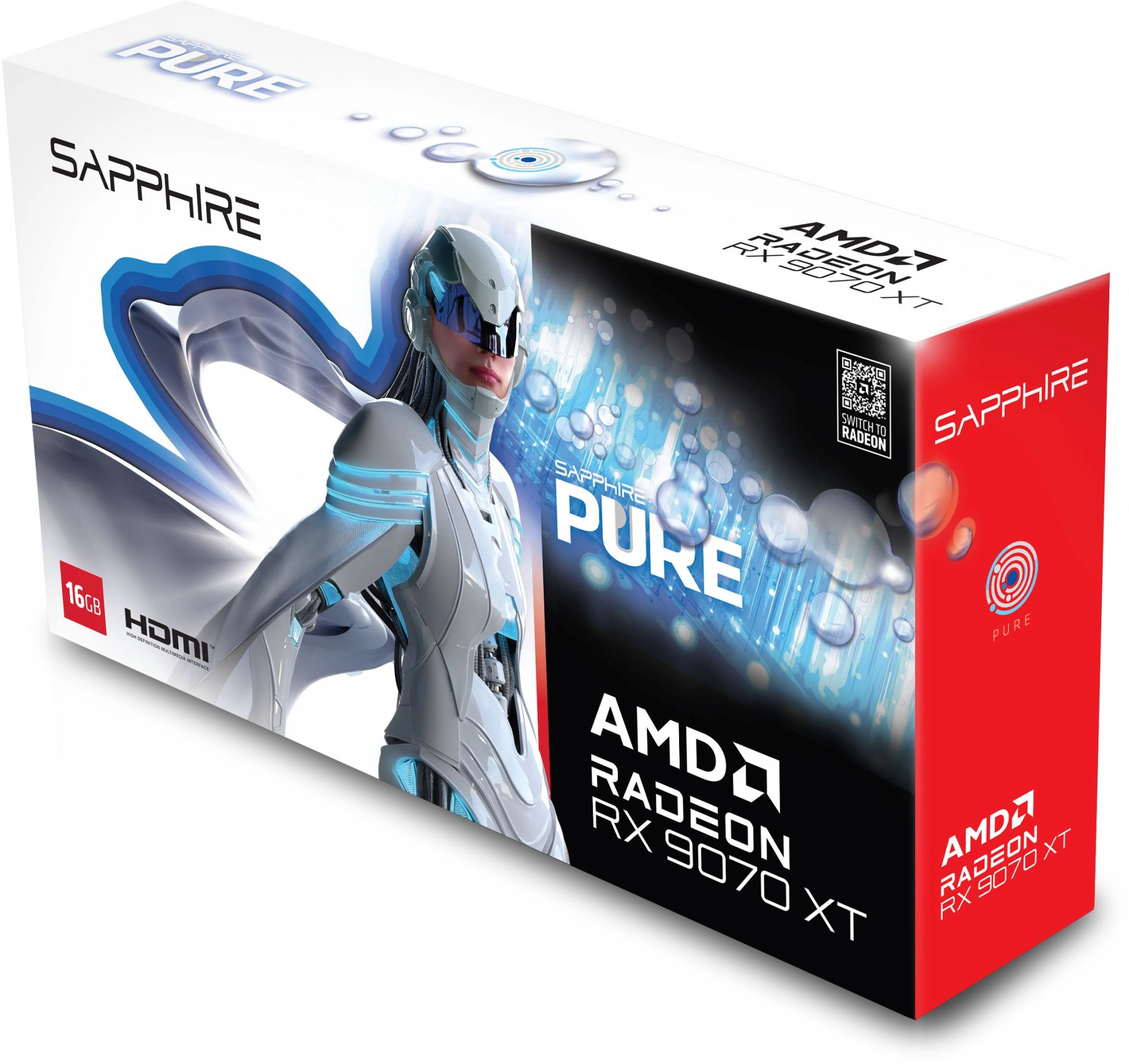 Видеокарта Sapphire PCI-E 5.0 11348-02-20G PURE AMD RADEON RX 9070 XT GAMING OC 16GB DUAL AMD Radeon RX 9070XT 16Gb 256bit GDDR6 2460/20000 HDMIx2 DPx2 HDCP Ret — миниатюра 6