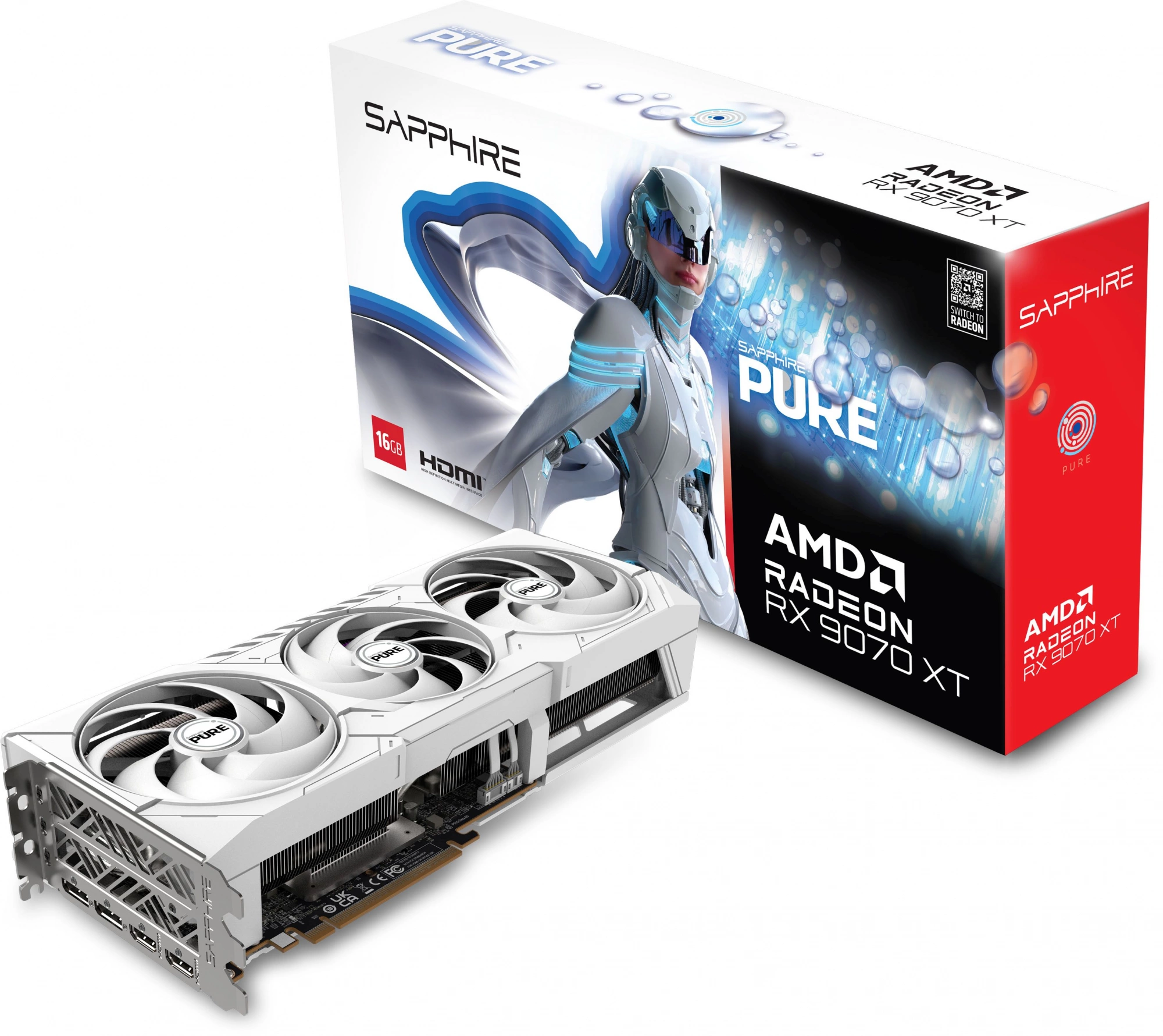 Видеокарта Sapphire PCI-E 5.0 11348-02-20G PURE AMD RADEON RX 9070 XT GAMING OC 16GB DUAL AMD Radeon RX 9070XT 16Gb 256bit GDDR6 2460/20000 HDMIx2 DPx2 HDCP Ret — миниатюра 7