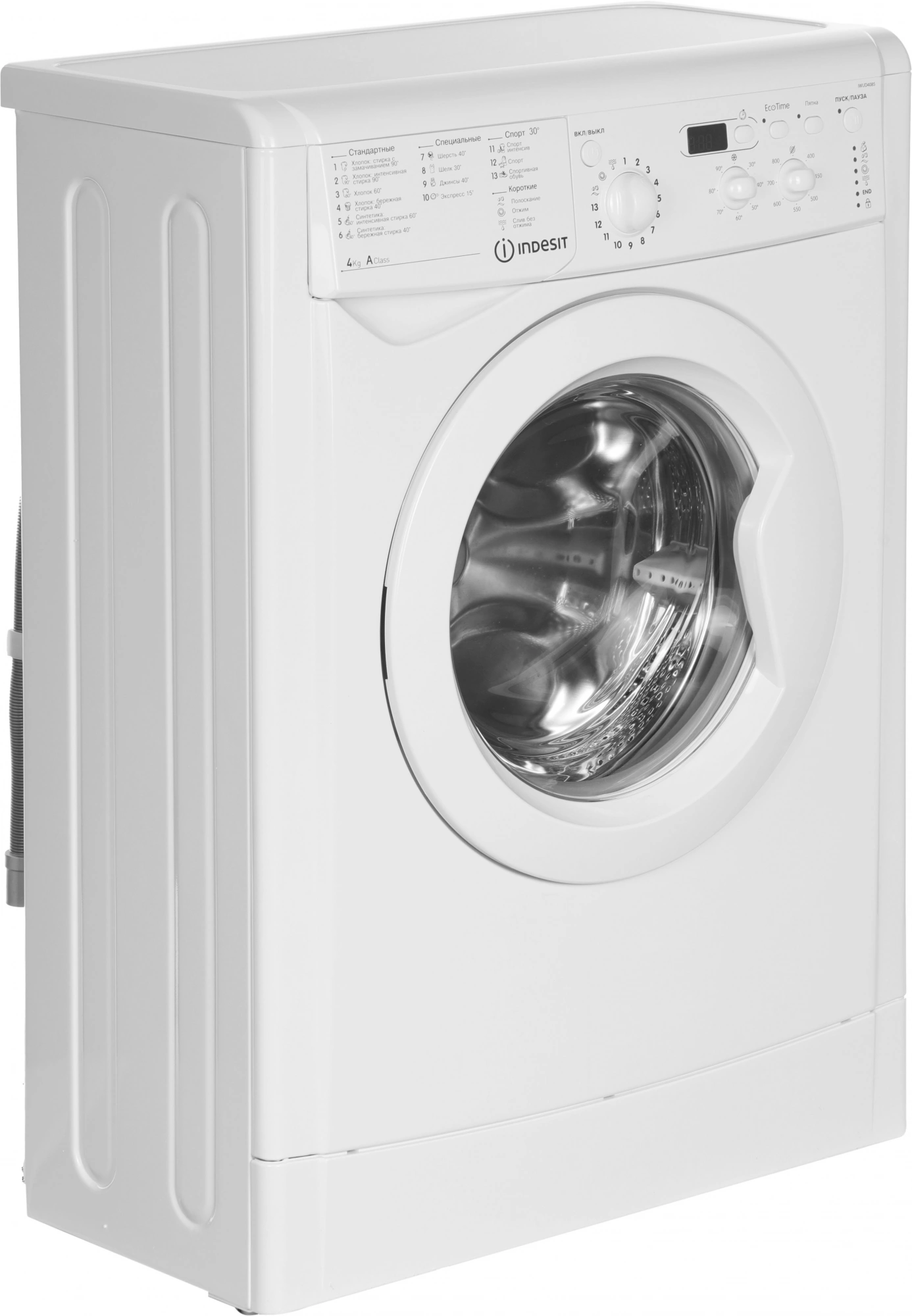 Стиральная машина Indesit IWUD 4085 класс: A загр.фронтальная макс.:4кг белый — миниатюра 2