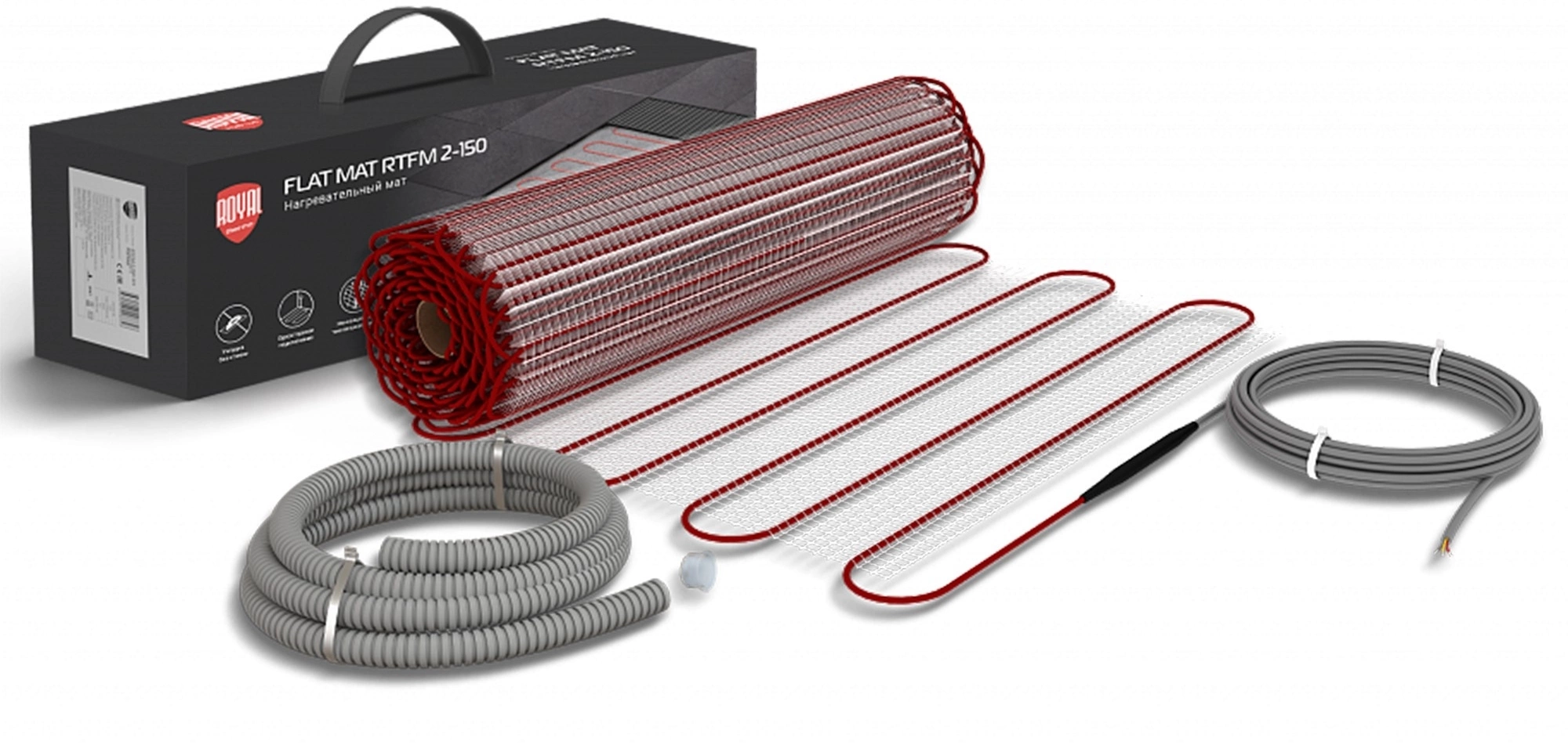 Мат нагревательный Royal Thermo Flat Mat RTFM 2-150-1 1м2 2м 150Вт красный — миниатюра 6