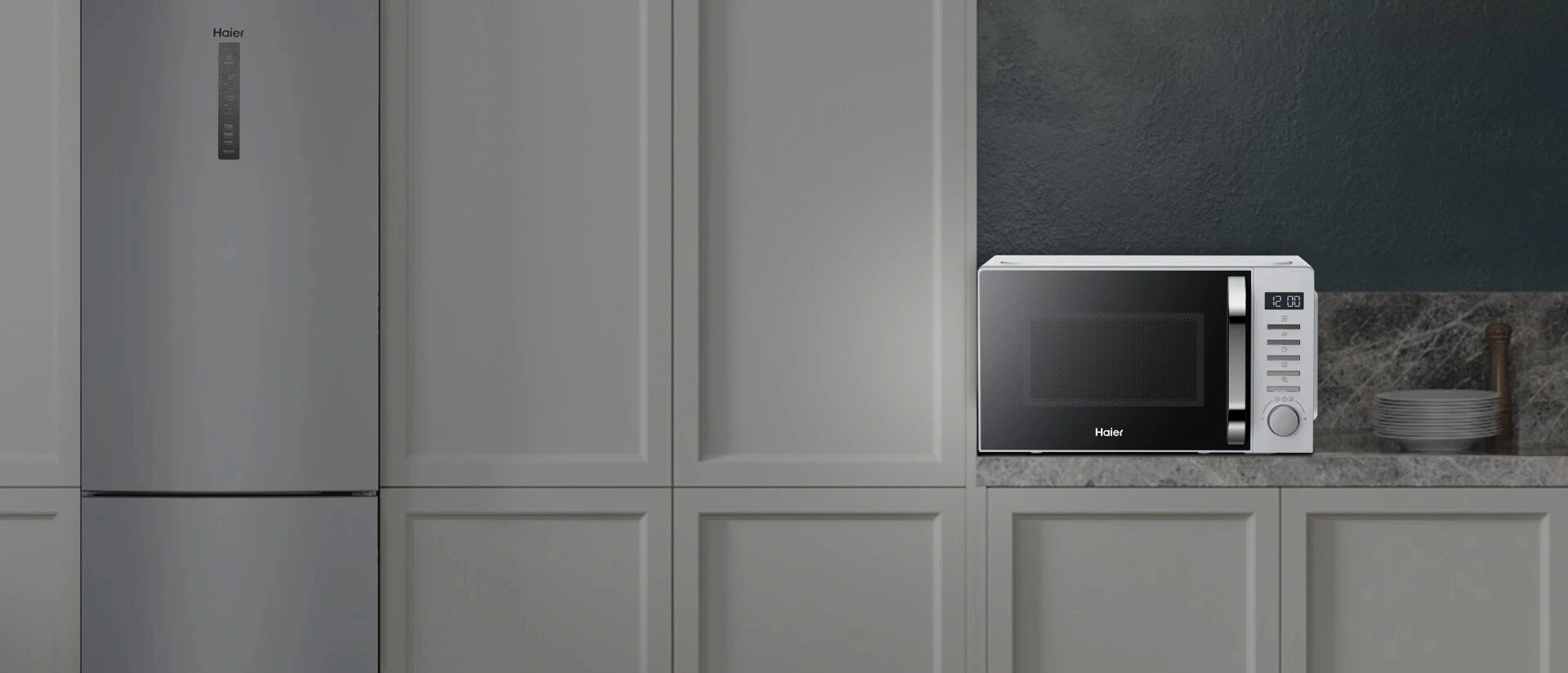 Микроволновая Печь Haier HMB-DM208SA 20л. 800Вт серебристый — миниатюра 3