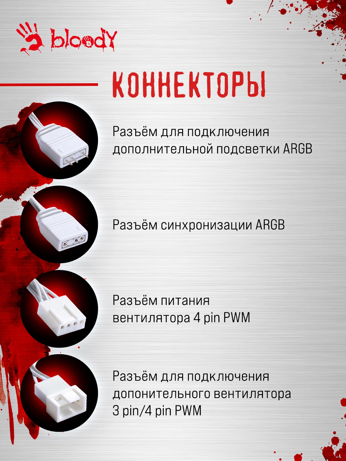 Вентилятор для корпуса Bloody CF-12 LCD ARGB 120х120x25 белый 4-pin 32дБ (упак.:1шт) (CF-12-ARGB120-WH) Ret — миниатюра 6