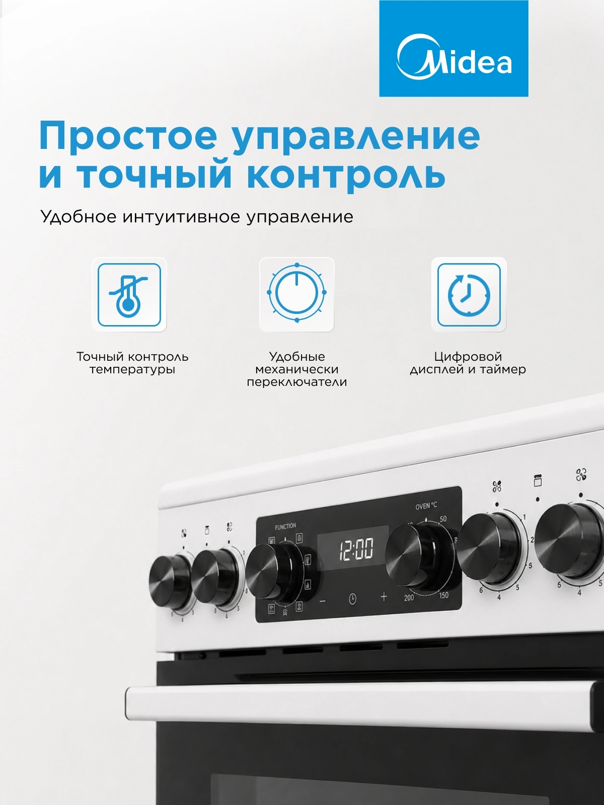 Плита Электрическая Midea MFO-D4E20T9E(WH) белый/черный стеклокерамика (без крышки) — миниатюра 30