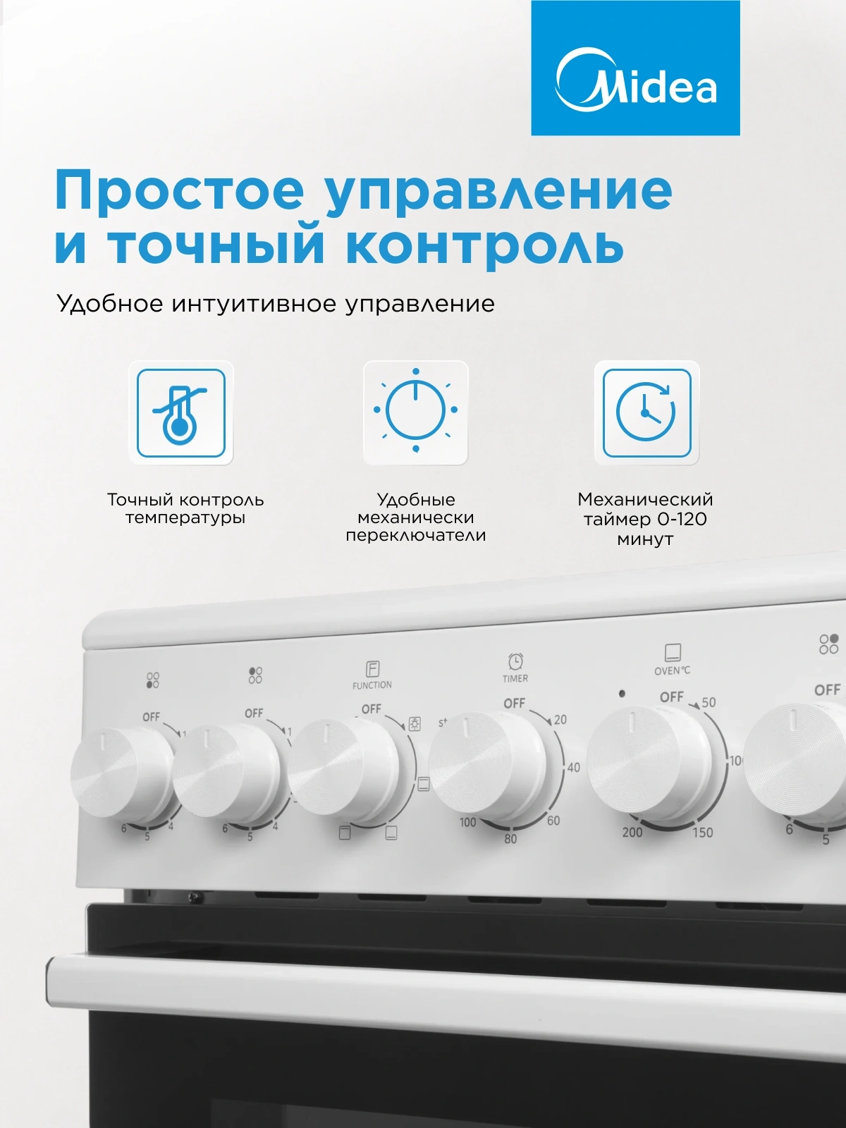 Плита Электрическая Midea MFO-M4E20T6E(WH) белый/черный стеклокерамика (без крышки) — миниатюра 29