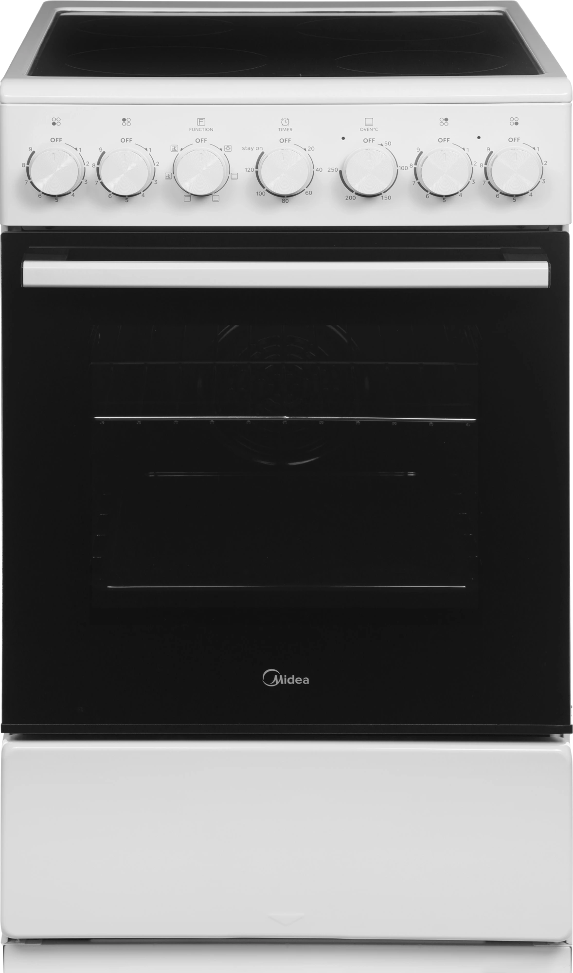 Плита Электрическая Midea MFO-M4E20T6E(WH) белый/черный стеклокерамика (без крышки) — миниатюра 2