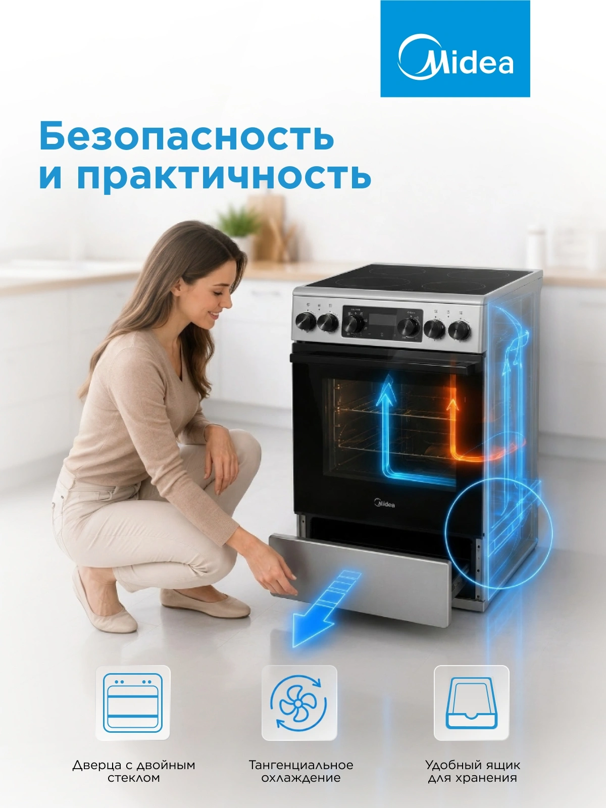 Плита Электрическая Midea MFO-D4E20T9E(SL) серый/черный стеклокерамика (без крышки) — миниатюра 18