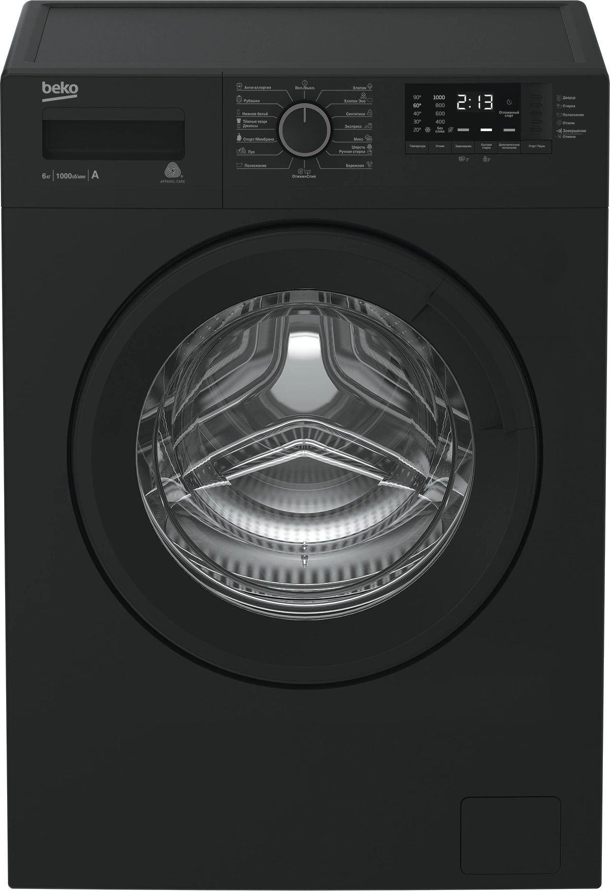 Стиральная машина Beko WSRE6512ZAA класс: A загр.фронтальная макс.:6кг антрацит — фото 1