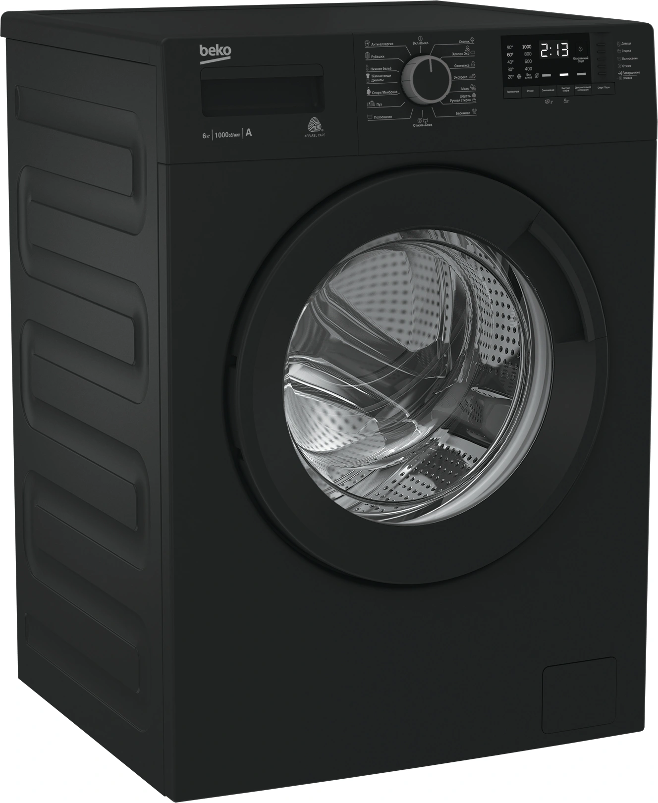 Стиральная машина Beko WSRE6512ZAA класс: A загр.фронтальная макс.:6кг антрацит — миниатюра 2
