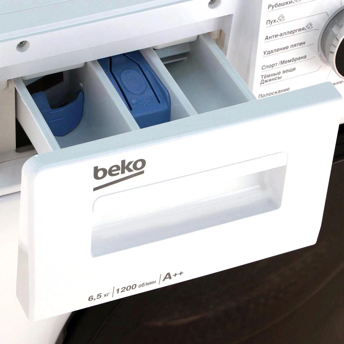 Стиральная машина Beko WSPE6H612W класс: A загр.фронтальная макс.:6.5кг белый инвертор — миниатюра 6