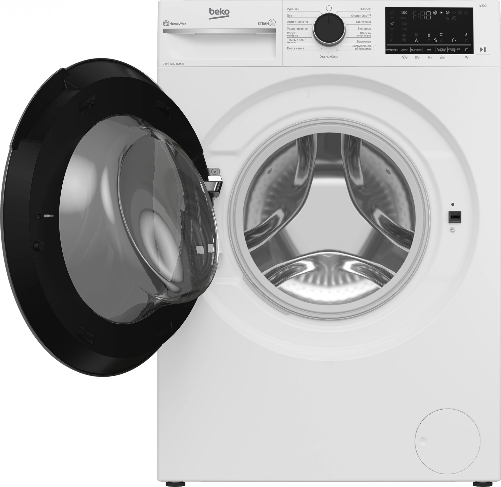 Стиральная машина Beko Beyond B3WFR572WB класс: A загр.фронтальная макс.:7кг белый инвертор — миниатюра 4