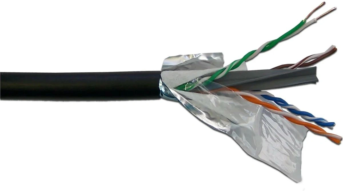 Кабель информационный Lanmaster LAN-6EUTP-WP-OUT кат.6 UTP 4 пары 23AWG PE внешний 305м черный — фото 1