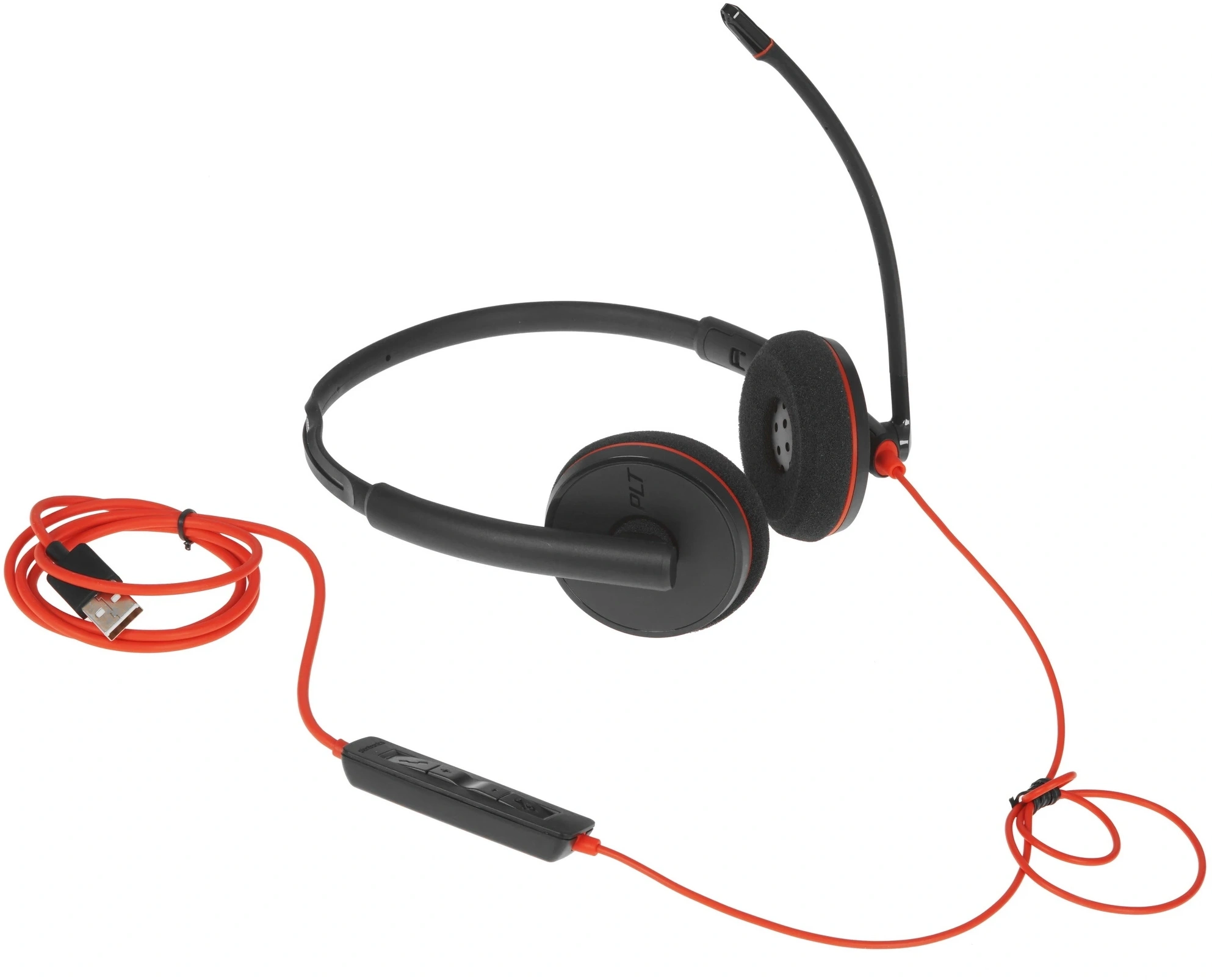 Наушники с микрофоном Poly Blackwire 3220 черный накладные USB оголовье (8X228A6) — миниатюра 6