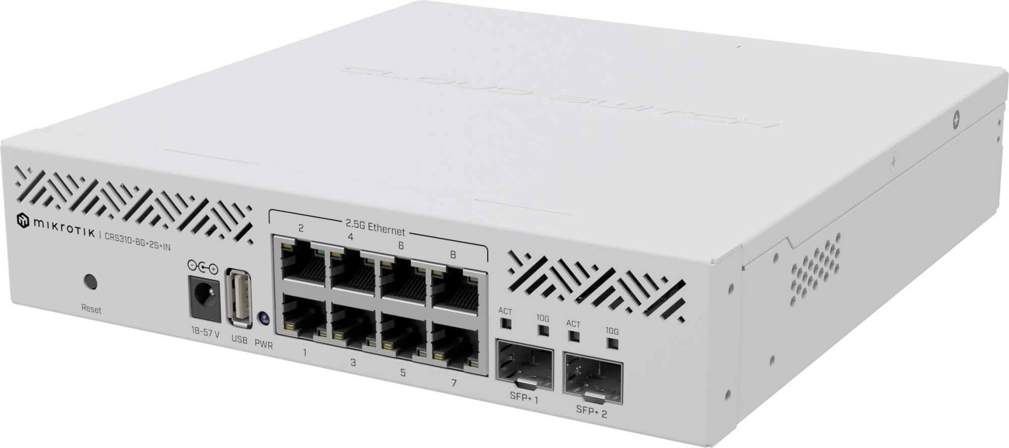 Коммутатор MikroTik CRS310-8G+2S+IN (L3) 8x2.5Гбит/с 2SFP+ управляемый — фото 1