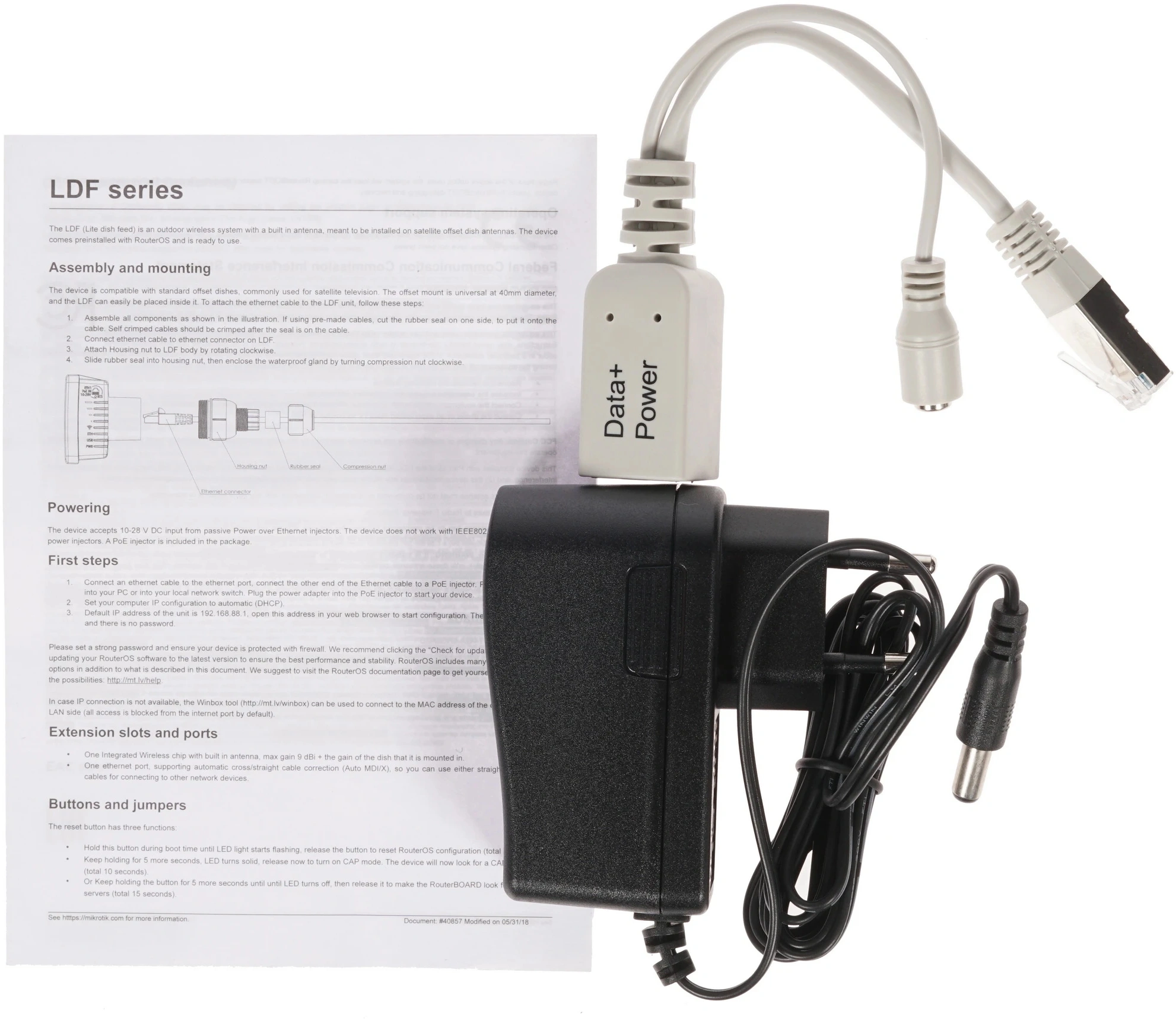 Точка доступа MikroTik LDF 5 (RBLDF-5ND) N300 10/100BASE-TX белый — миниатюра 7