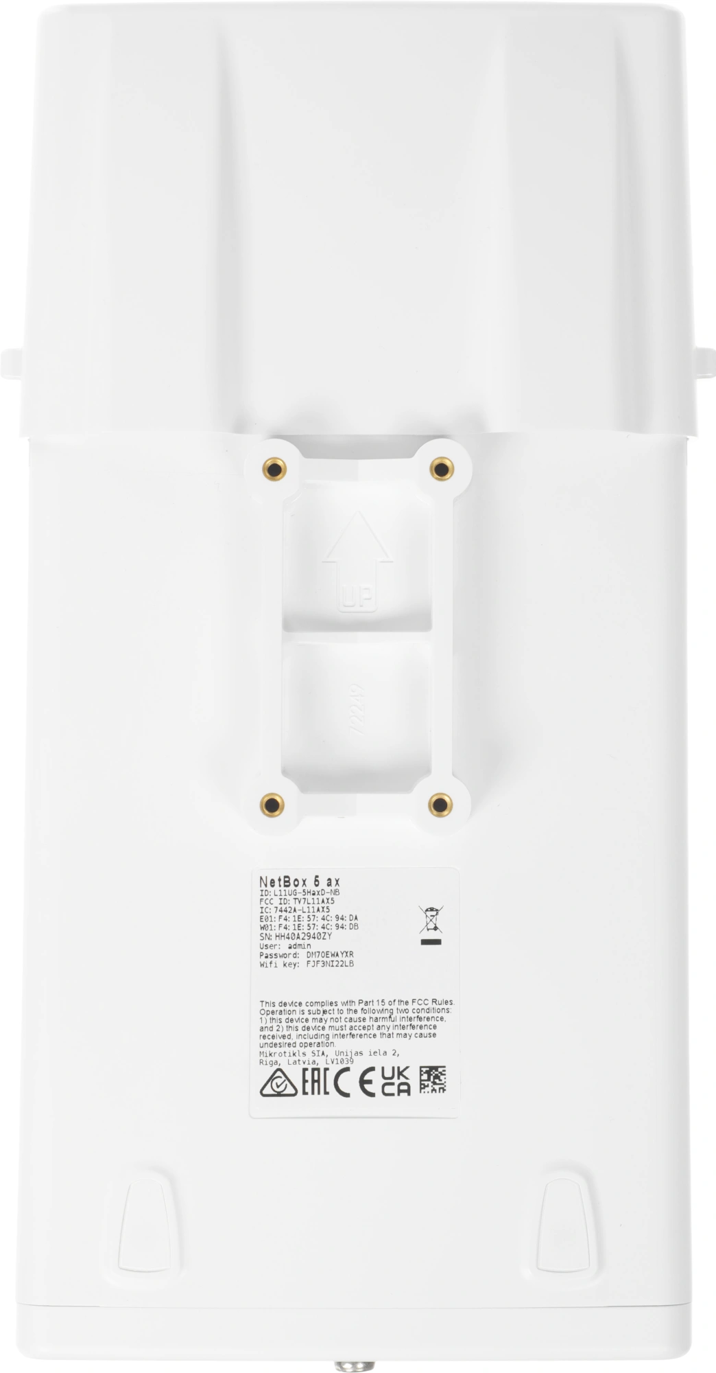 Точка доступа MikroTik NetBox 5 ax (L11UG-5HAXD-NB) AX2400 10/100/1000BASE-TX белый — миниатюра 3