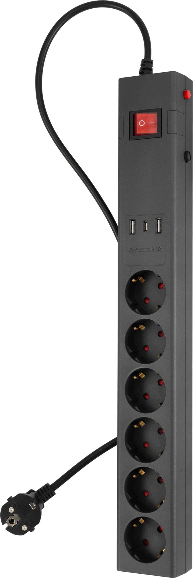 Сетевой фильтр Buro 600SE-1.8-USB-B 1.8м (6 розеток) черный (коробка) — миниатюра 2