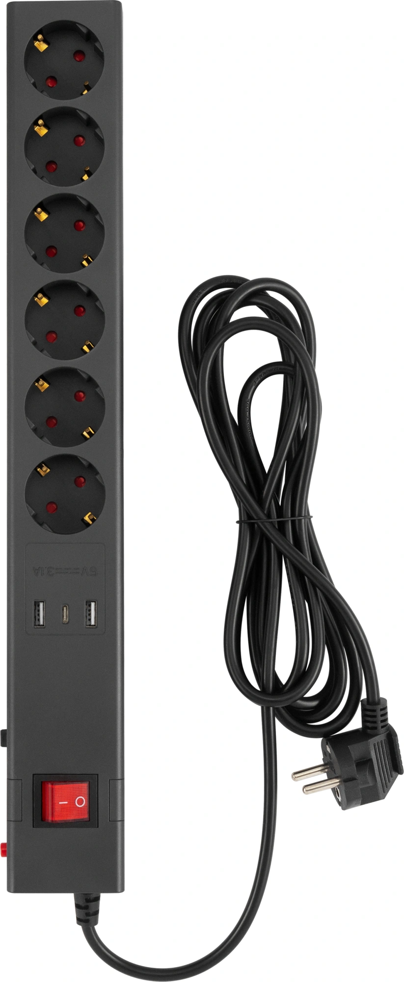 Сетевой фильтр Buro 600SE-1.8-USB-B 1.8м (6 розеток) черный (коробка) — миниатюра 3