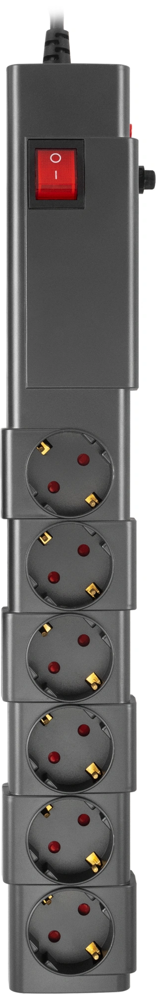 Сетевой фильтр Buro 600SPro-16-3-G 3м (6 розеток) графитовый (коробка) — фото 1