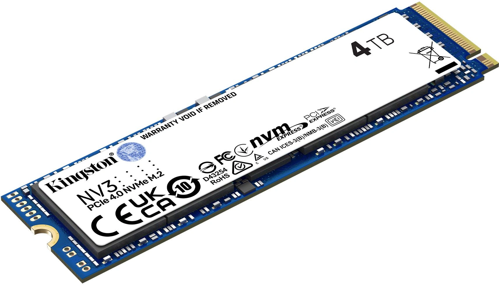 Накопитель SSD Kingston PCIe 4.0 x4 4TB SNV3S/4000G NV3 M.2 2280 — миниатюра 2