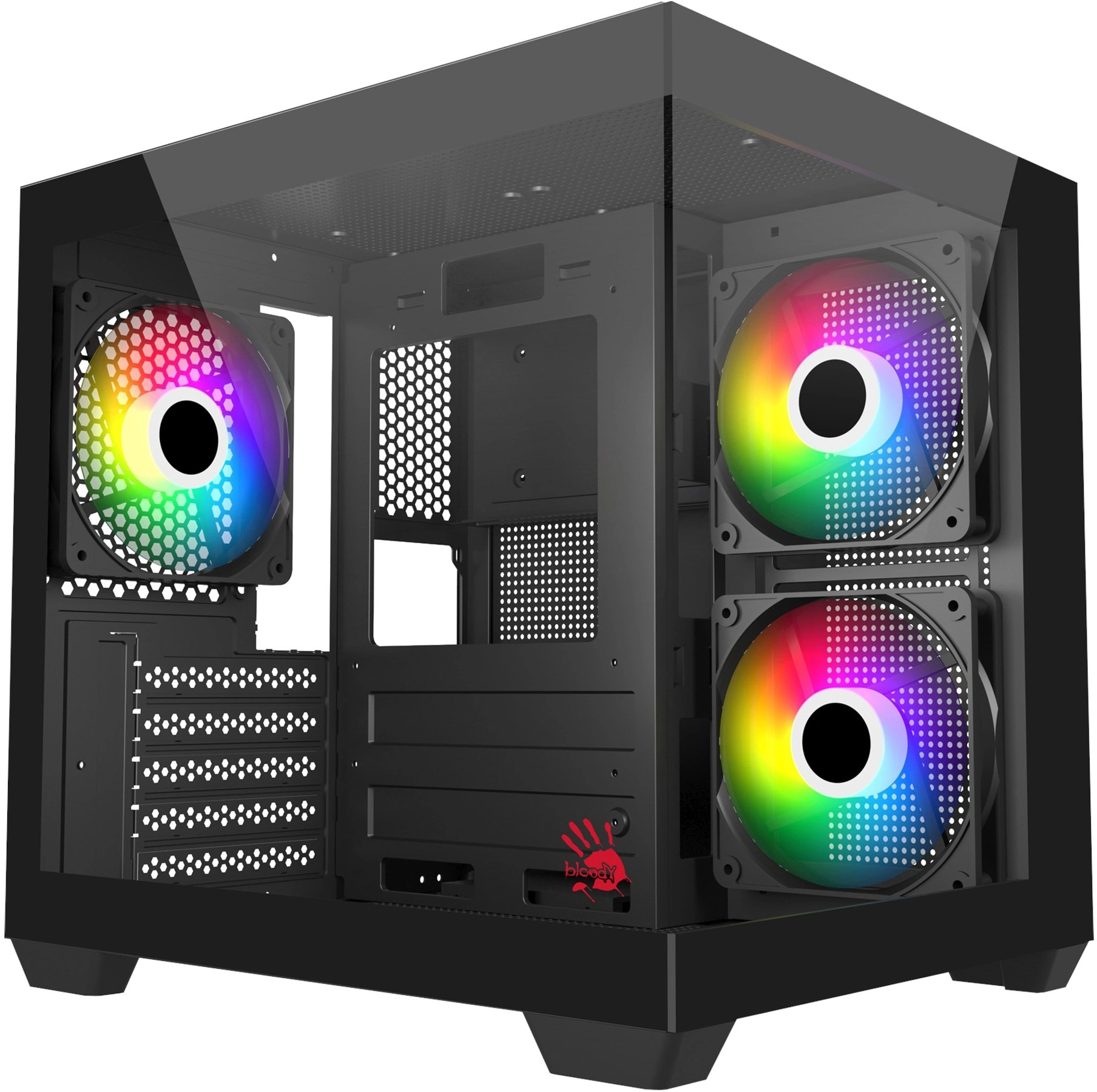 Корпус Bloody CC-121 черный без БП mATX 7x120mm 1xUSB2.0 1xUSB3.0 audio — фото 1