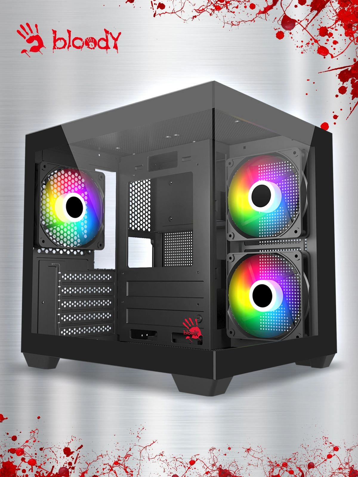 Корпус Bloody CC-121 черный без БП mATX 7x120mm 1xUSB2.0 1xUSB3.0 audio — миниатюра 23