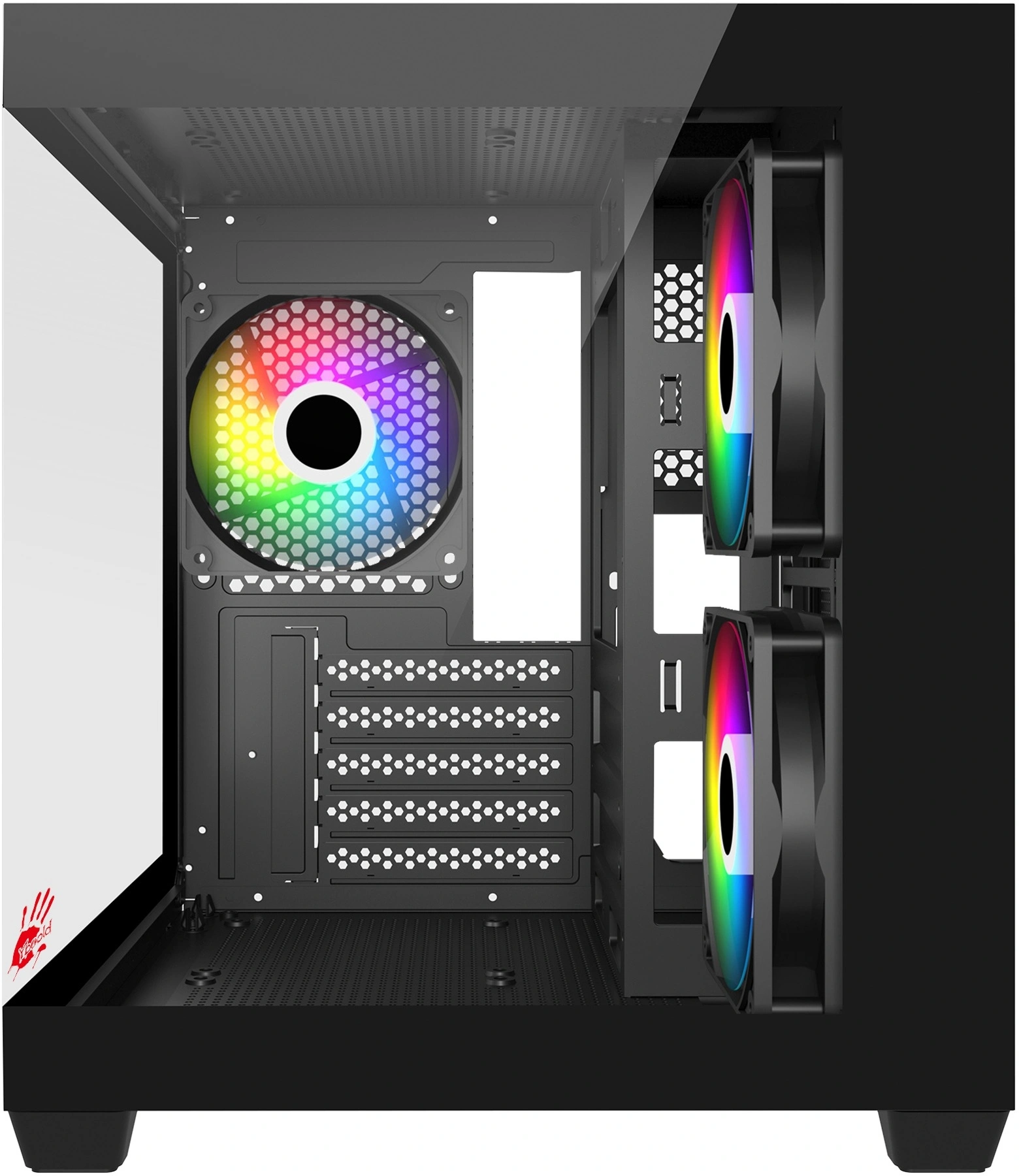 Корпус Bloody CC-121 черный без БП mATX 7x120mm 1xUSB2.0 1xUSB3.0 audio — миниатюра 2