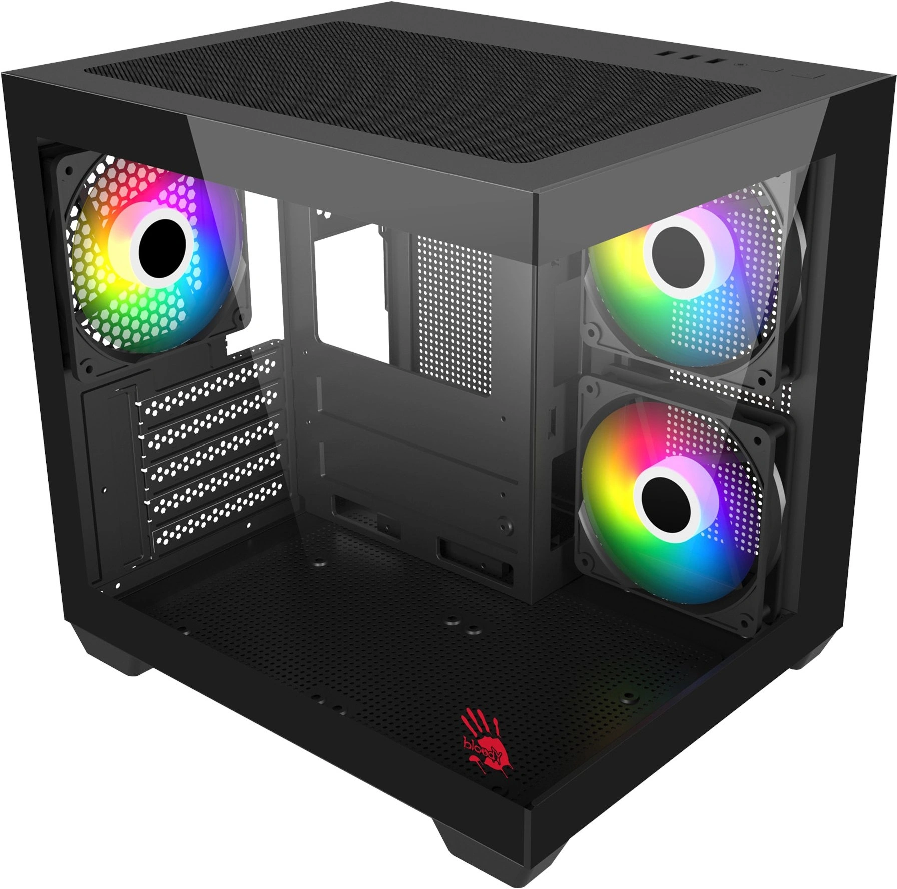 Корпус Bloody CC-121 черный без БП mATX 7x120mm 1xUSB2.0 1xUSB3.0 audio — миниатюра 4