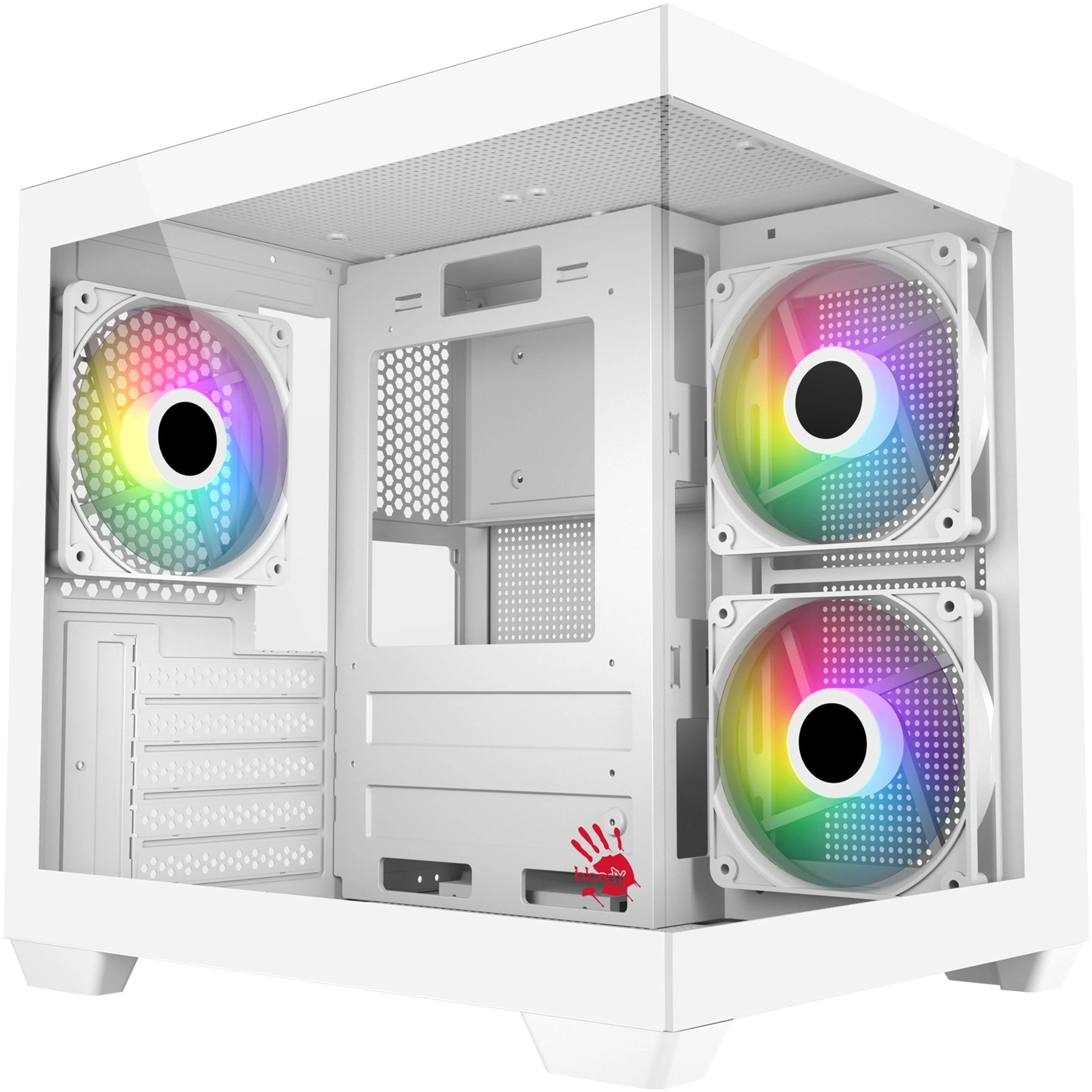 Корпус Bloody CC-121 белый без БП mATX 7x120mm 1xUSB2.0 1xUSB3.0 audio — фото 1