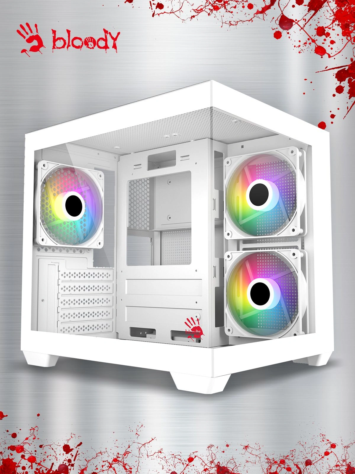 Корпус Bloody CC-121 белый без БП mATX 7x120mm 1xUSB2.0 1xUSB3.0 audio — миниатюра 17