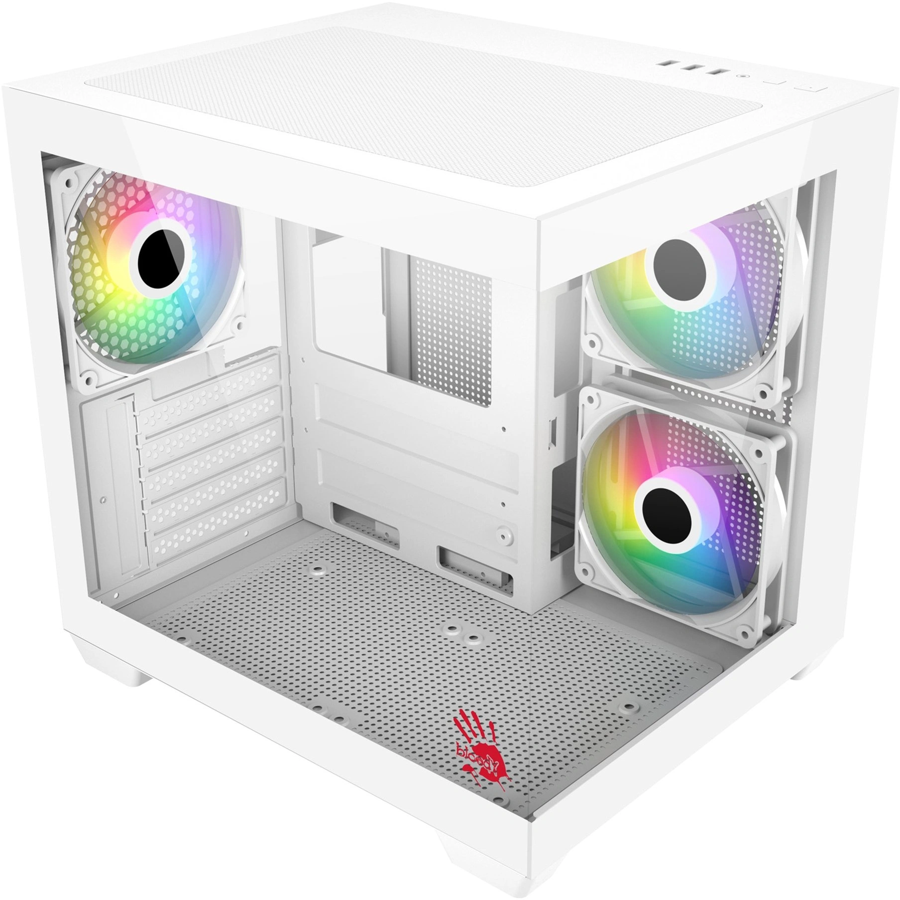 Корпус Bloody CC-121 белый без БП mATX 7x120mm 1xUSB2.0 1xUSB3.0 audio — миниатюра 4