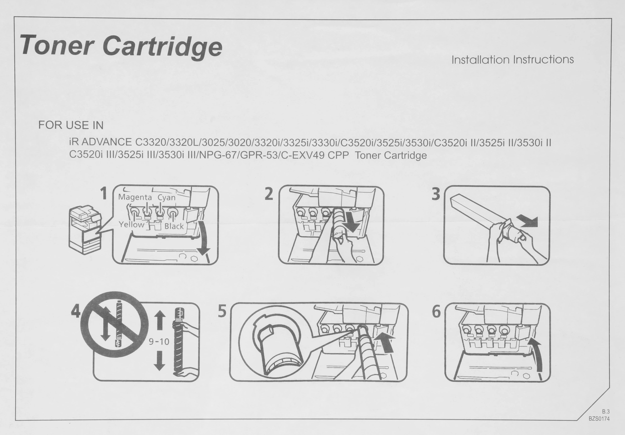 Картридж лазерный Cet CET141517 C-EXV54/1397C002AA желтый (8500стр.) для Canon iRC3025/iRC3025i — миниатюра 3